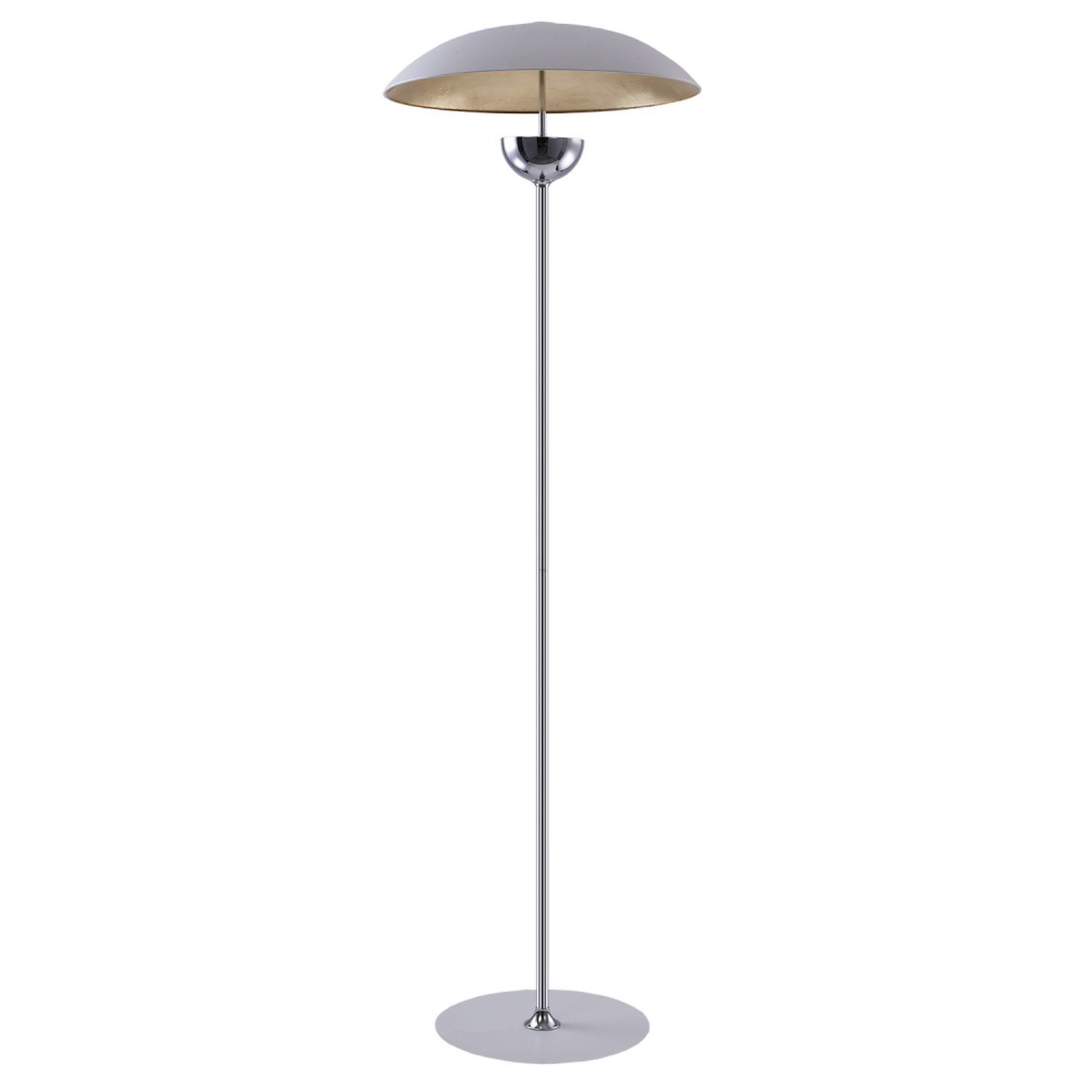 LED Stehleuchte 200 cm hoch in Chrom Weiß Gold Modern Metall Lampe, Lampenschirm