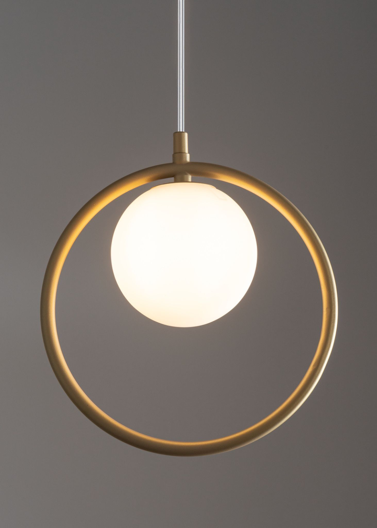 Hängelampe Metall Gold Glas Kugel Ø12 cm G9 Modern