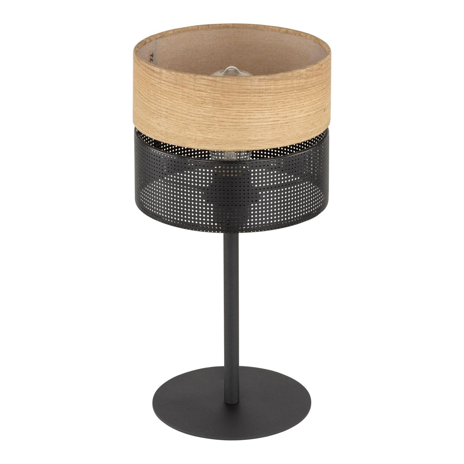 Tischleuchte Schwarz Natur E27 40 cm Modern CANTU