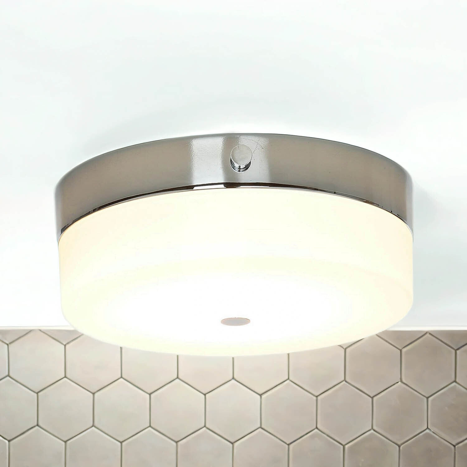 LED Deckenleuchte JANJA in Chrom IP44 Ø25cm Lampe Deckenleuchte, Leuchte