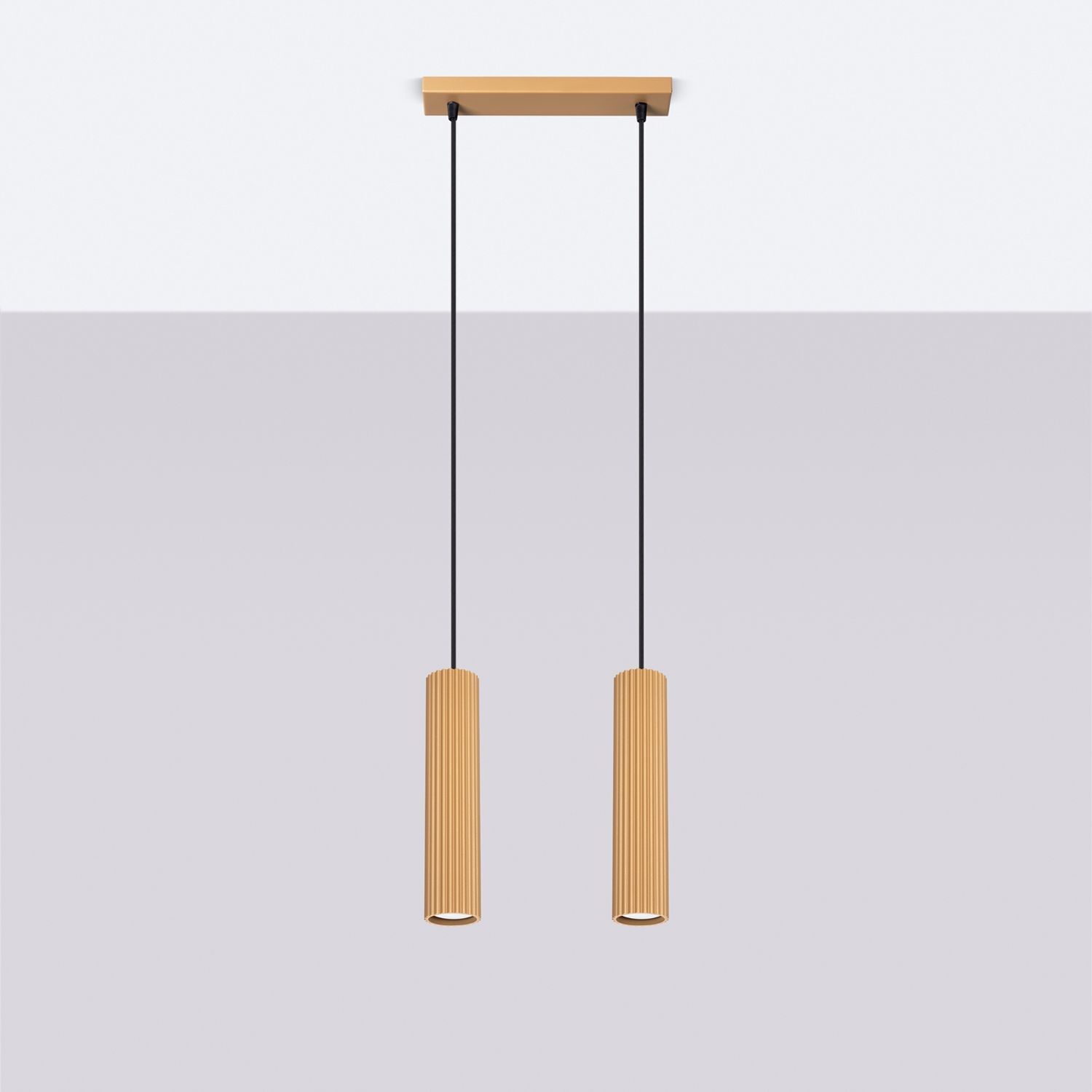 Pendelleuchte GU10 2-flammig aus Aluminium B: 30 cm in Gold Pendelleuchte GU10 2-flammig aus Aluminium B: 30 cm in Gold