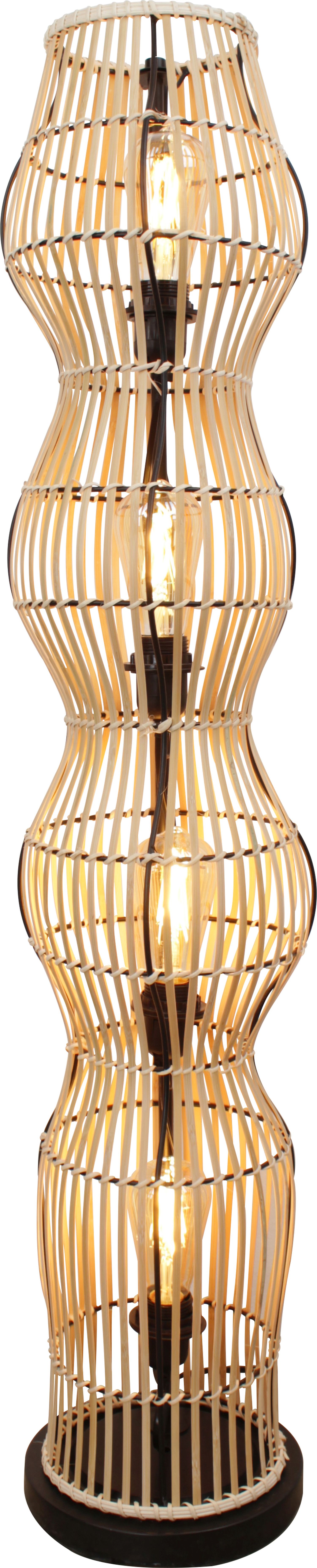 Kleine Stehlampe Bambus Natur 111 cm E27 Skandinavisch Lampe, Tischlampe, Lampenschirm, Kronleuchter