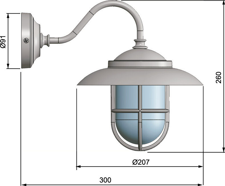 Außen Wandlampe Messing Maritim IP43 Hof Haus