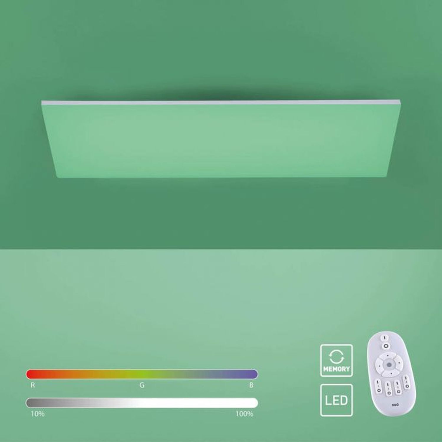 Dimmbare LED Deckenleuchte Fernbedienung Weiß RGB flach