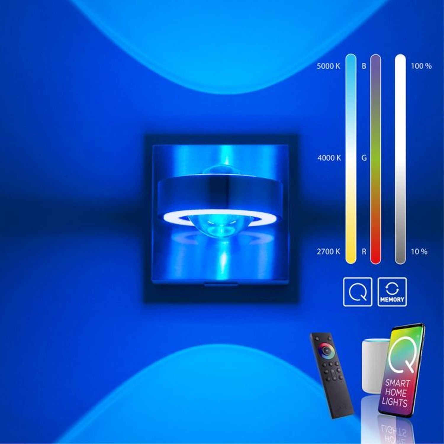 Verstellbare LED Wandspot in Stahl RGB dimmbar T:16 cm Computerausrüstung, Elektronik, Überwachen, Bildschirm, FERNSEHER