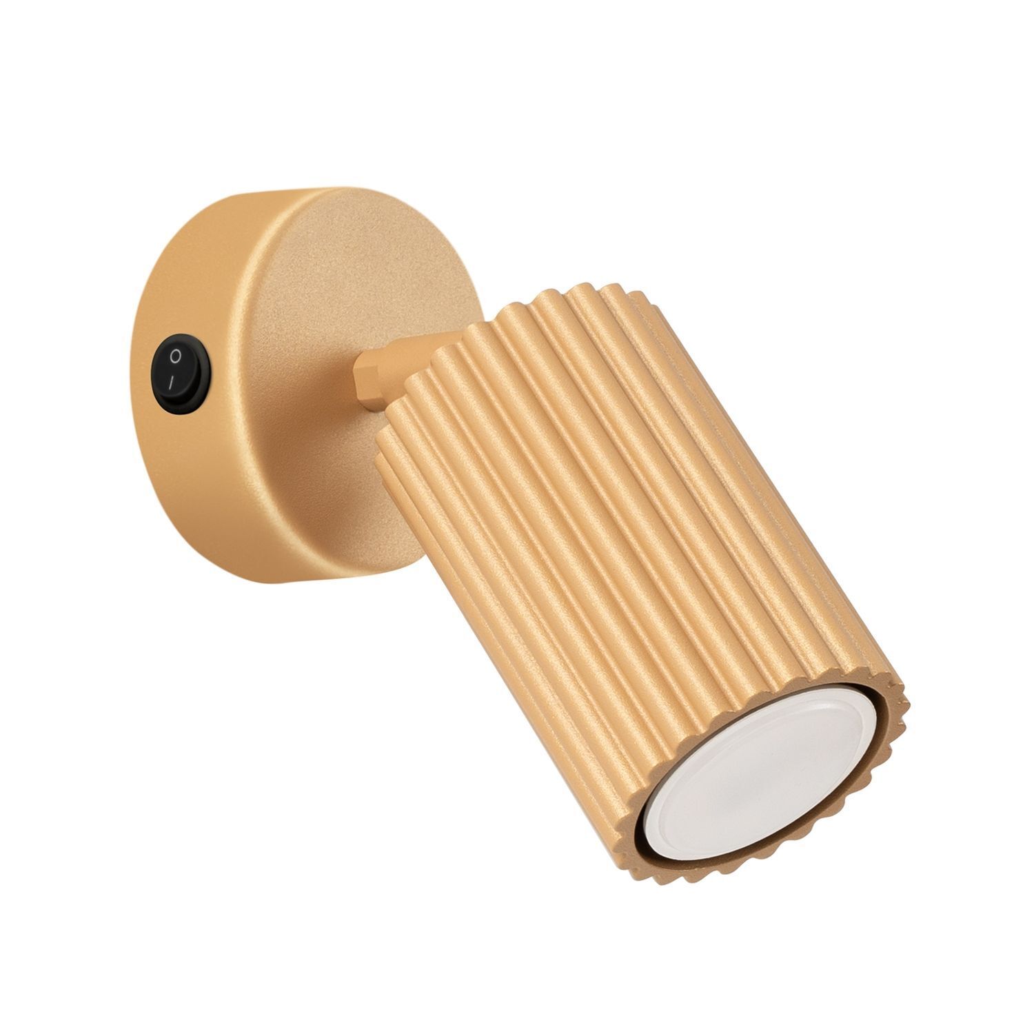 Schwenkbare Leselampe Wand GU10 B: 8 cm klein in Gold aus Alu