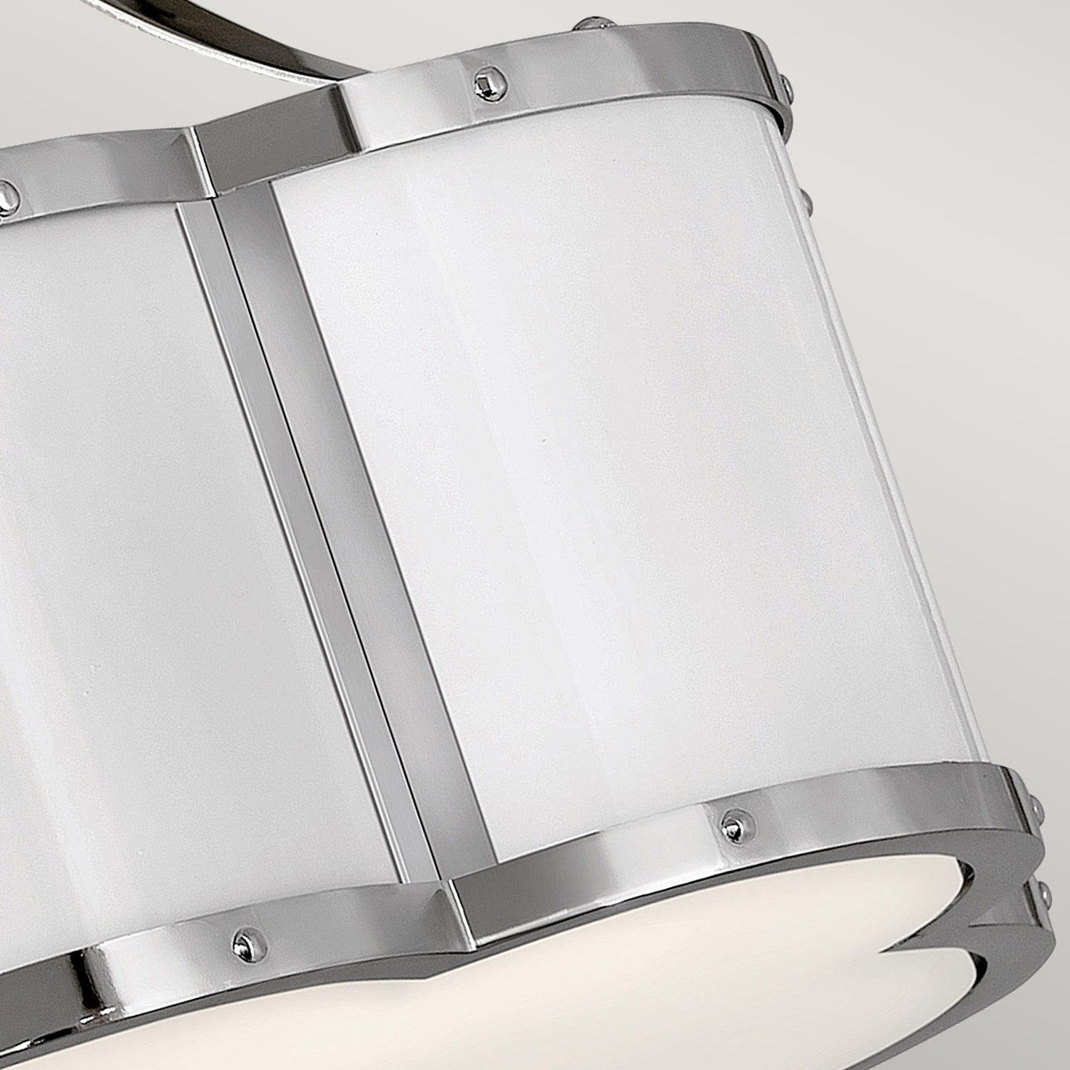 Blendarme Deckenleuchte E27 Nickel Weiß aus Metall Glas