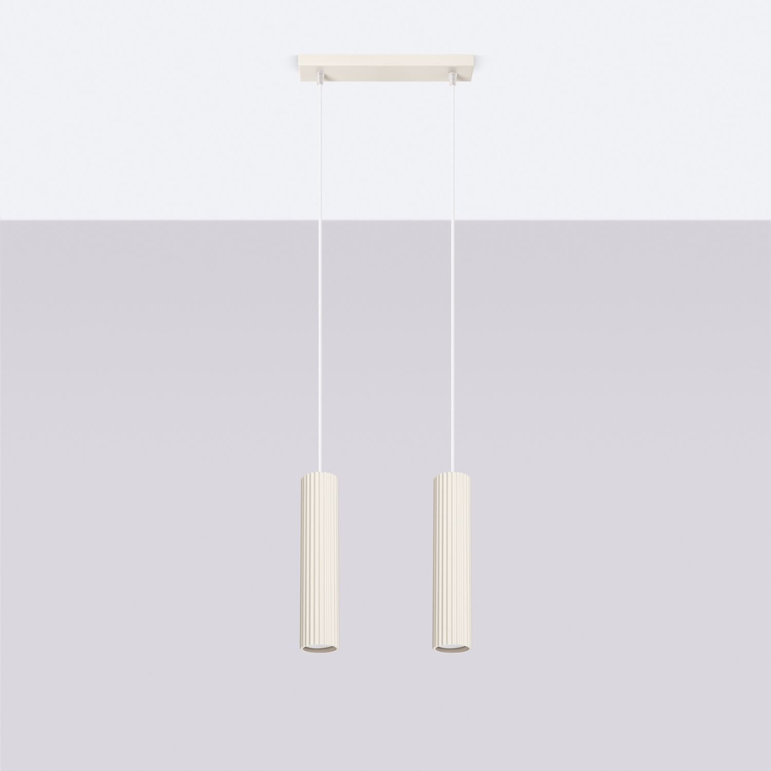 Hängelampe 2-flammig GU10 B: 30 cm schmal in Creme Modern Hängelampe 2-flammig GU10 B: 30 cm schmal in Creme Modern