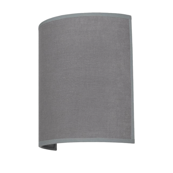 Wandlampe, Wandlampe, gekrümmt, Stoffschirm, Grau