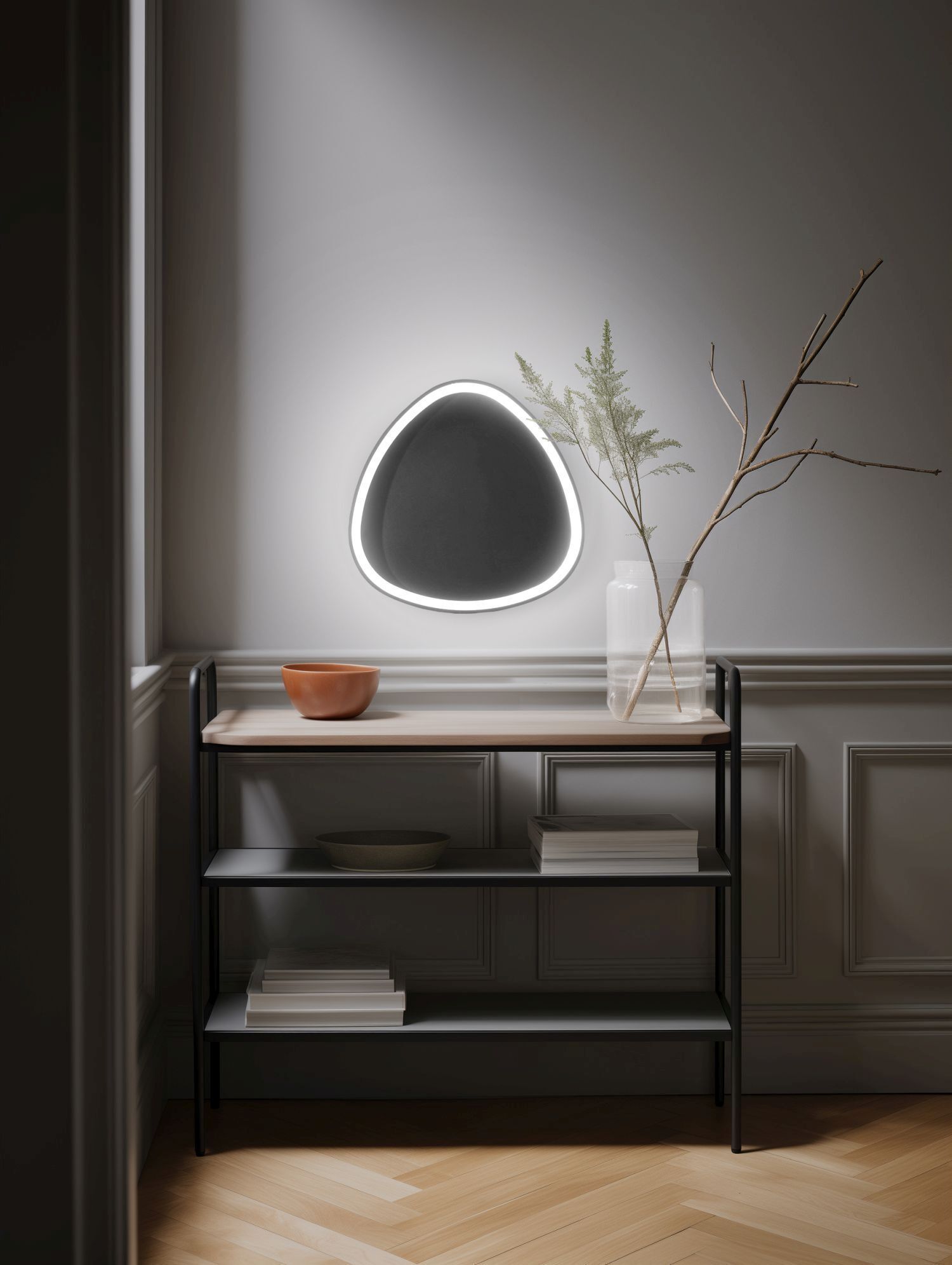 Spiegel, Konsolentisch, Dekoration, Vase, Äste