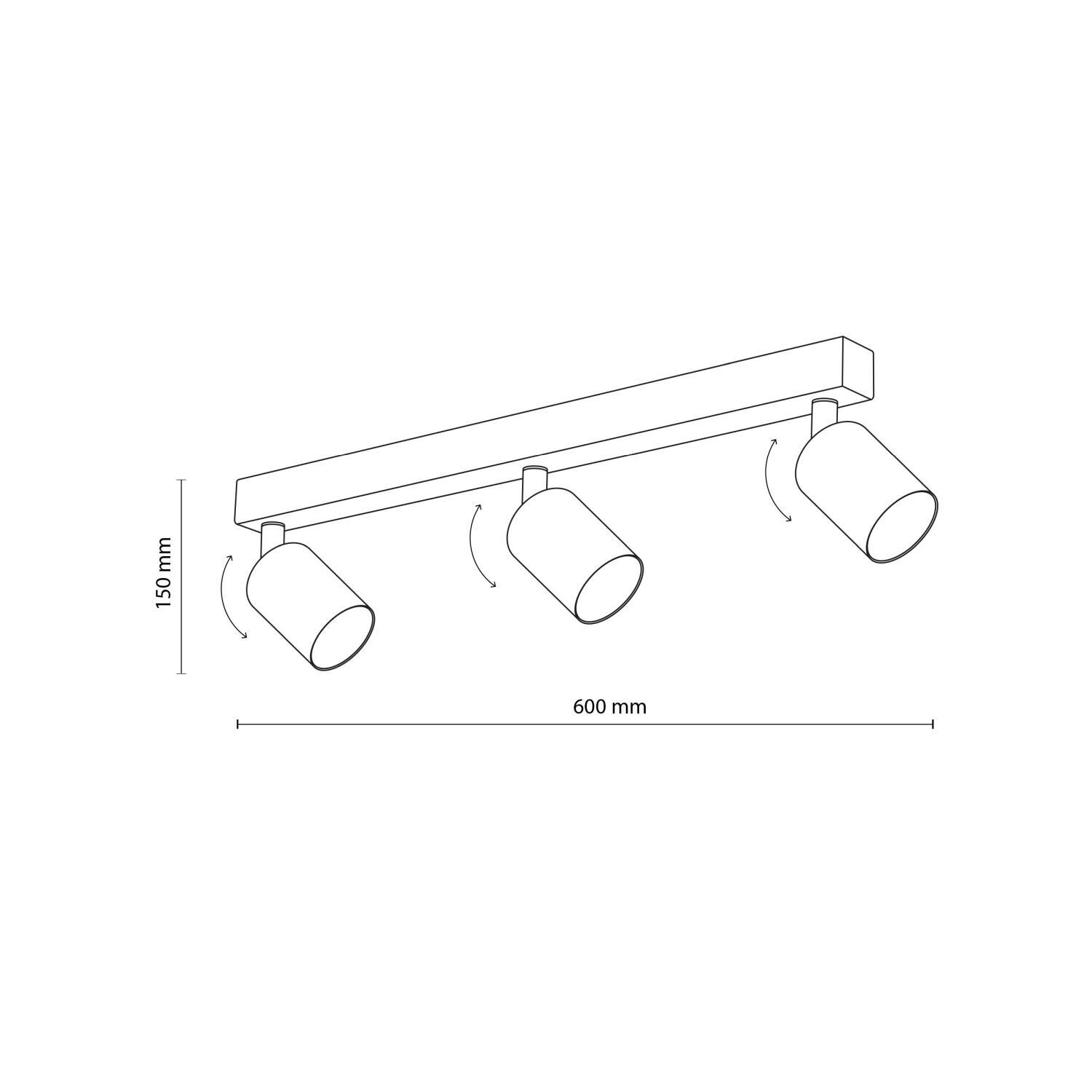 Deckenleuchte 3-flammig Metall Braun 60 cm GU10 verstellbar