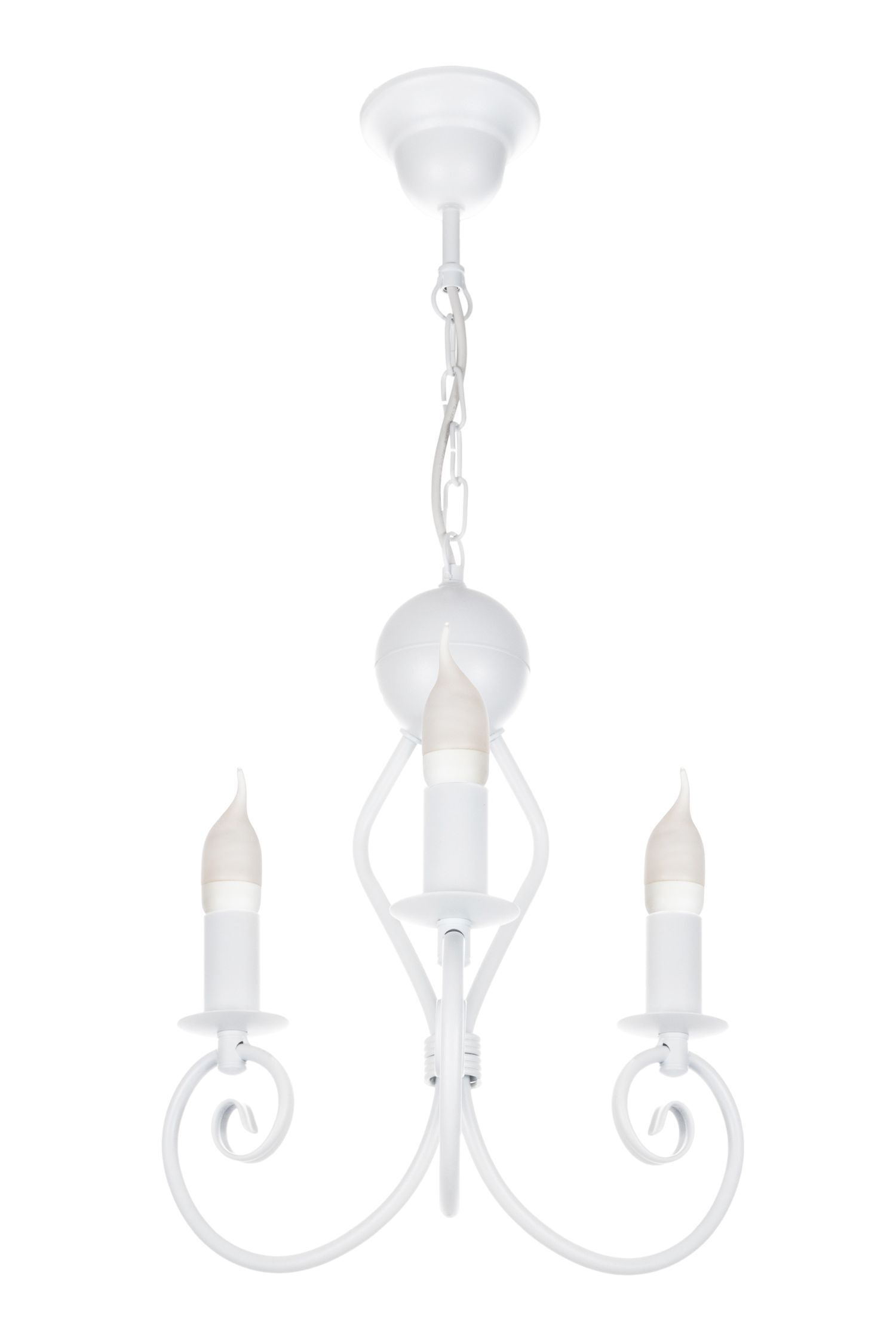 Vintage Kronleuchter Metall Weiß E14 B:36 cm Kerzen