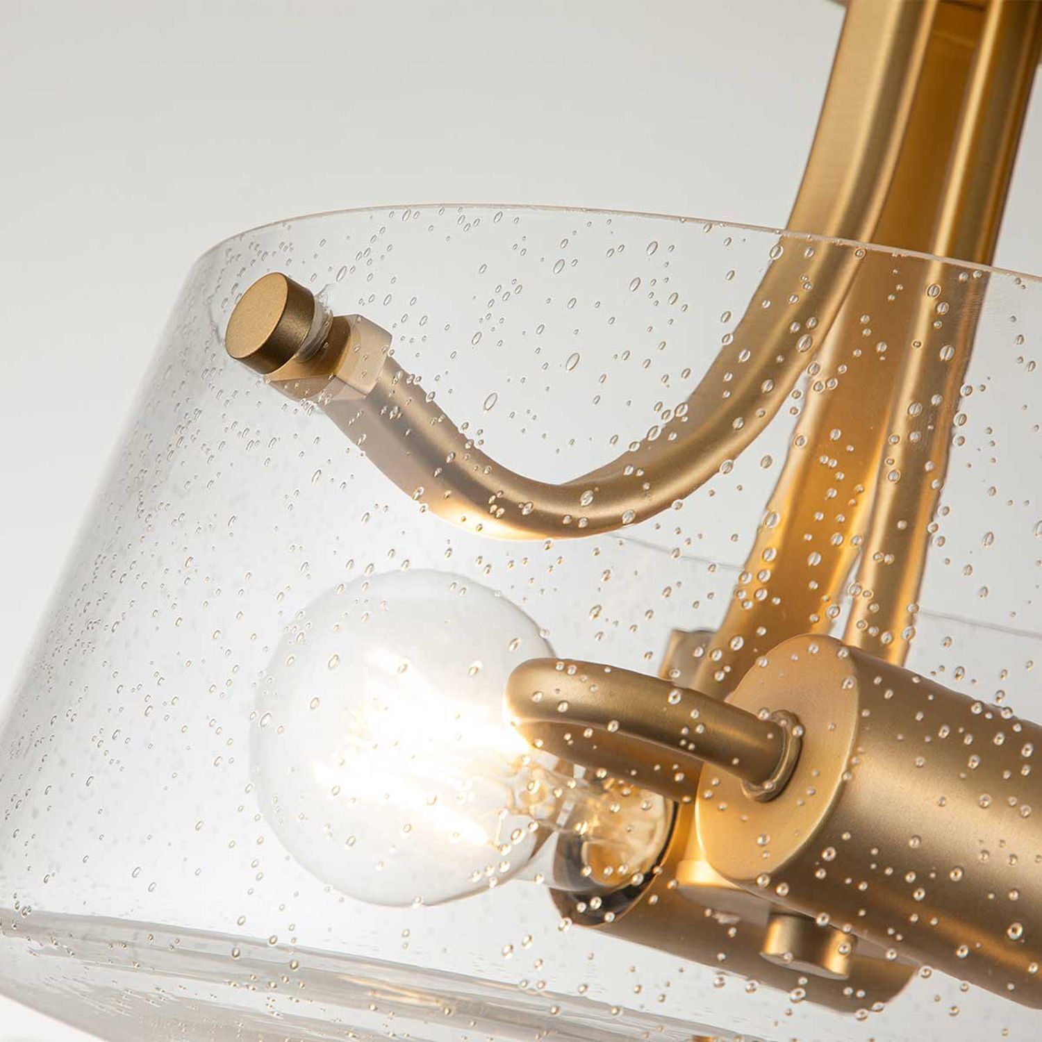 Deckenlampe Glas Schirm Ø 31,3 cm in Messing gebürstet