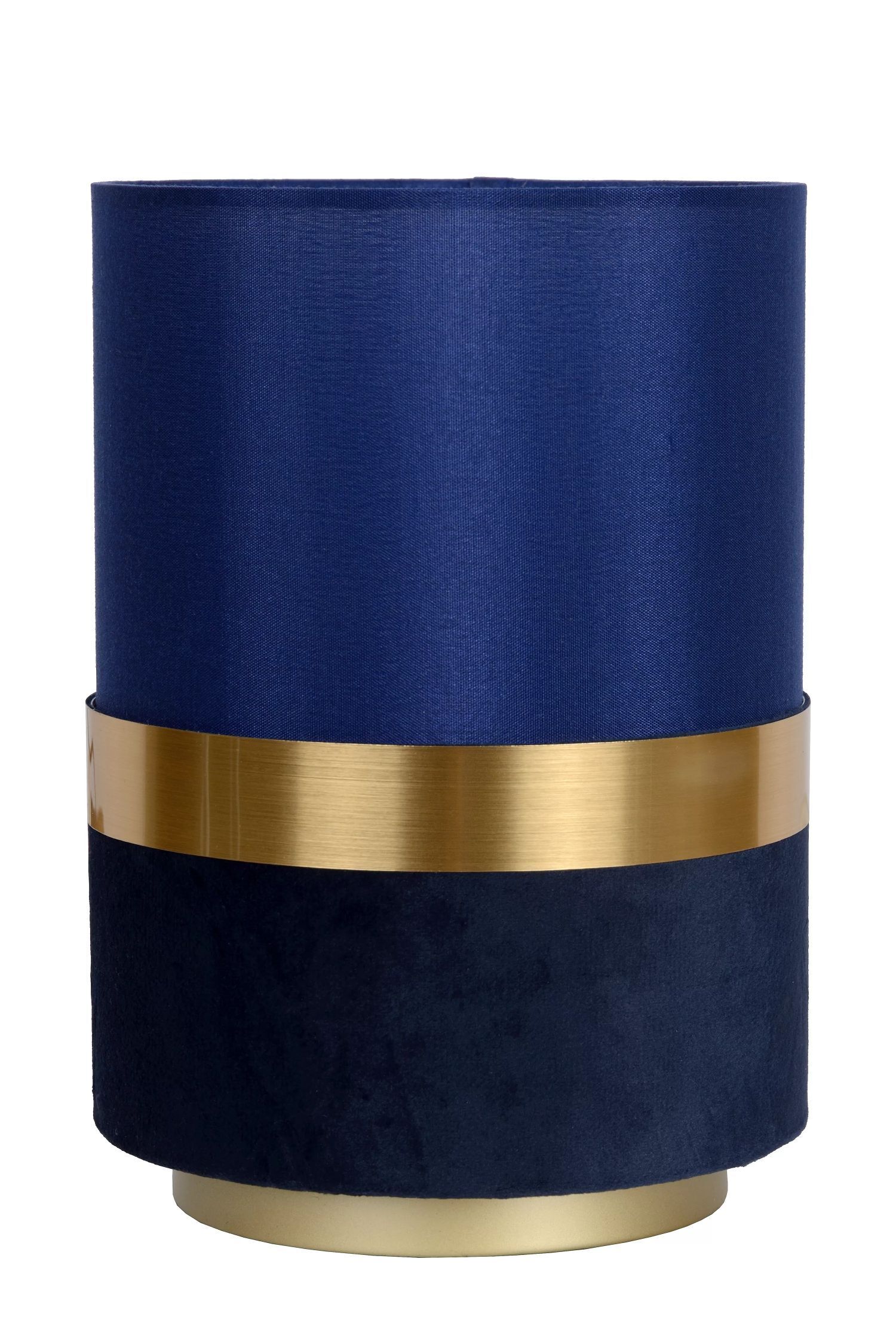 Stilvolle Tischlampe Stoff Blau Gold E14 22 cm Vintage