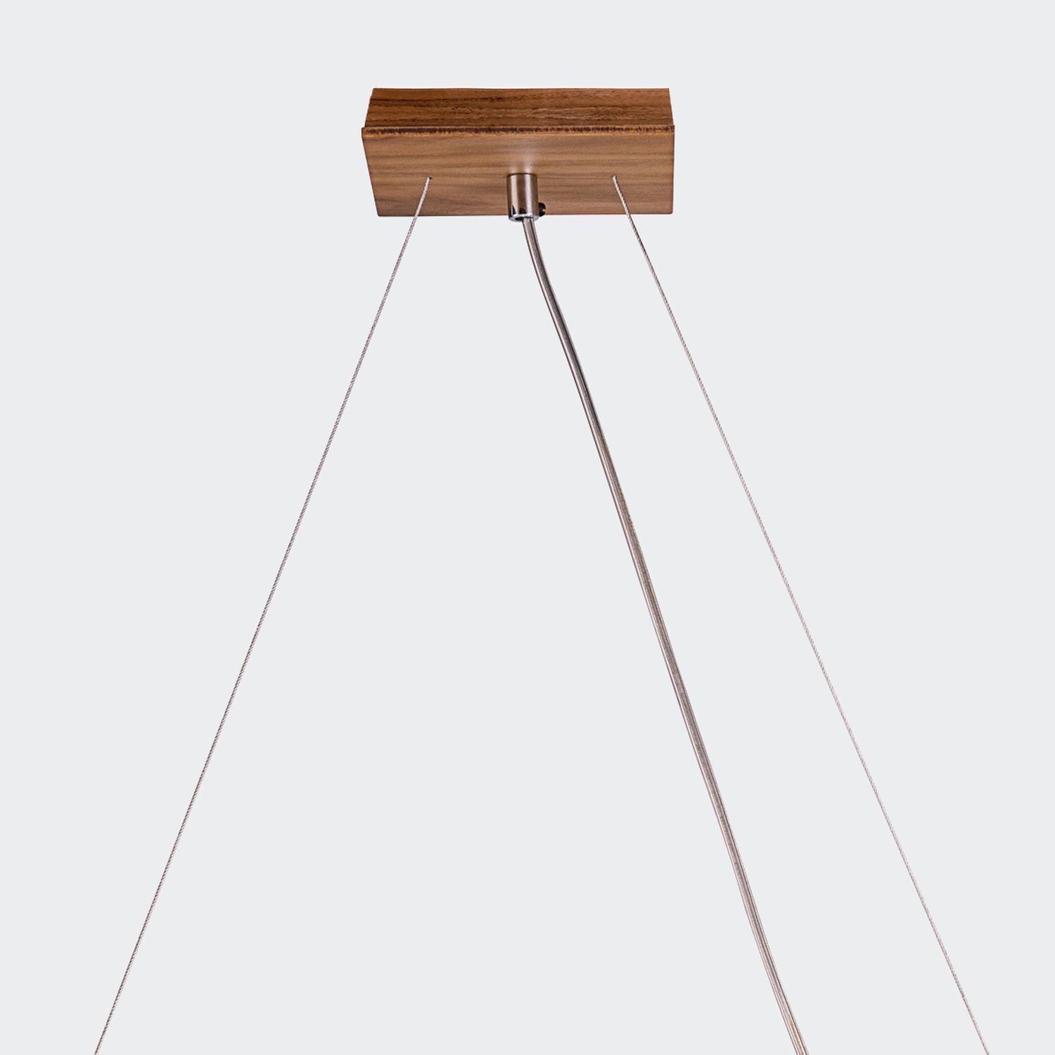 Hängeleuchte Modern B: 85 cm Furnier aus Teak Holz Glas 3x E27