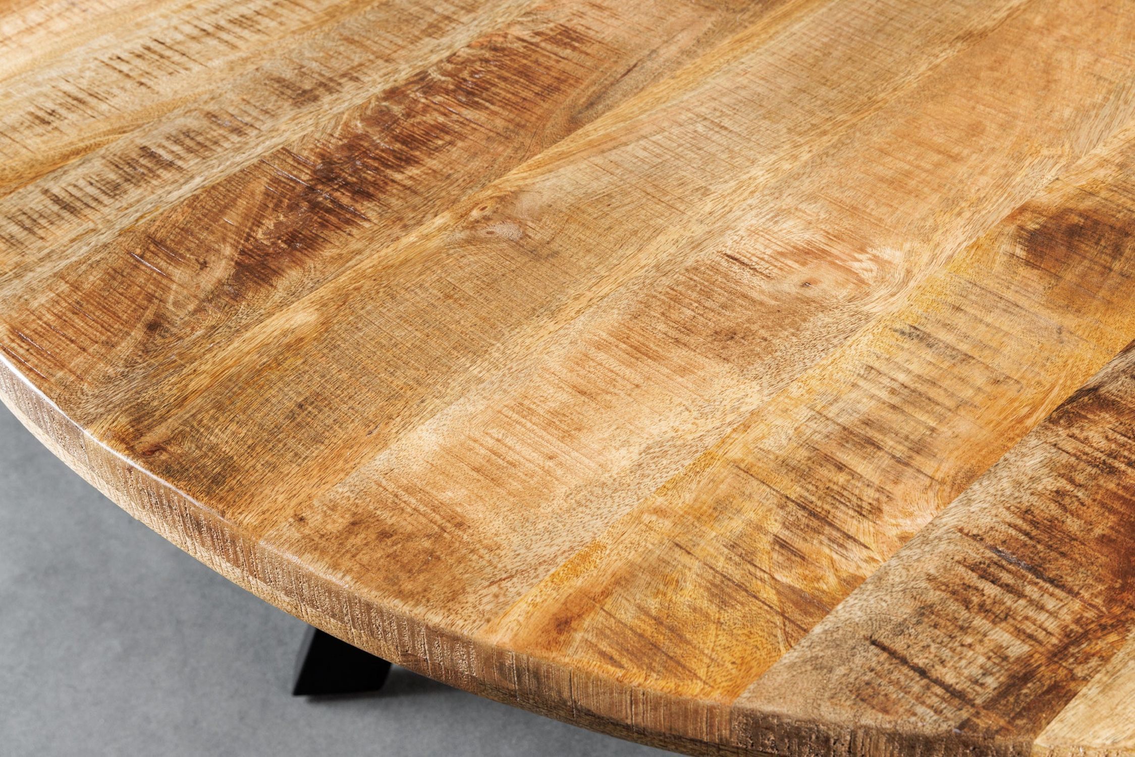Esstisch rund Ø 145 cm Mango Holz Metall Industrial Design