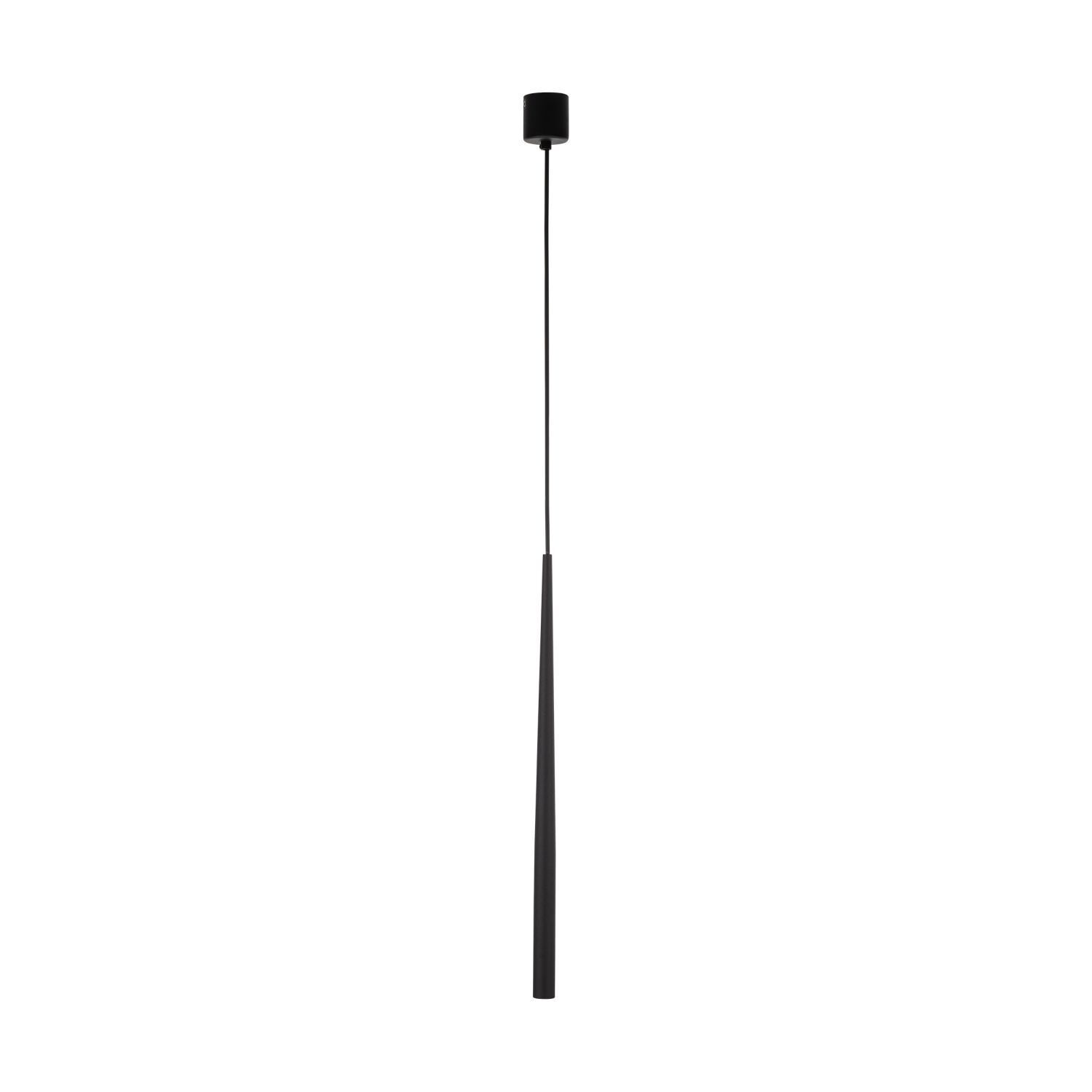Schwarze Pendelleuchte Metall Ø 5,2cm schmal höhenverstellbar
