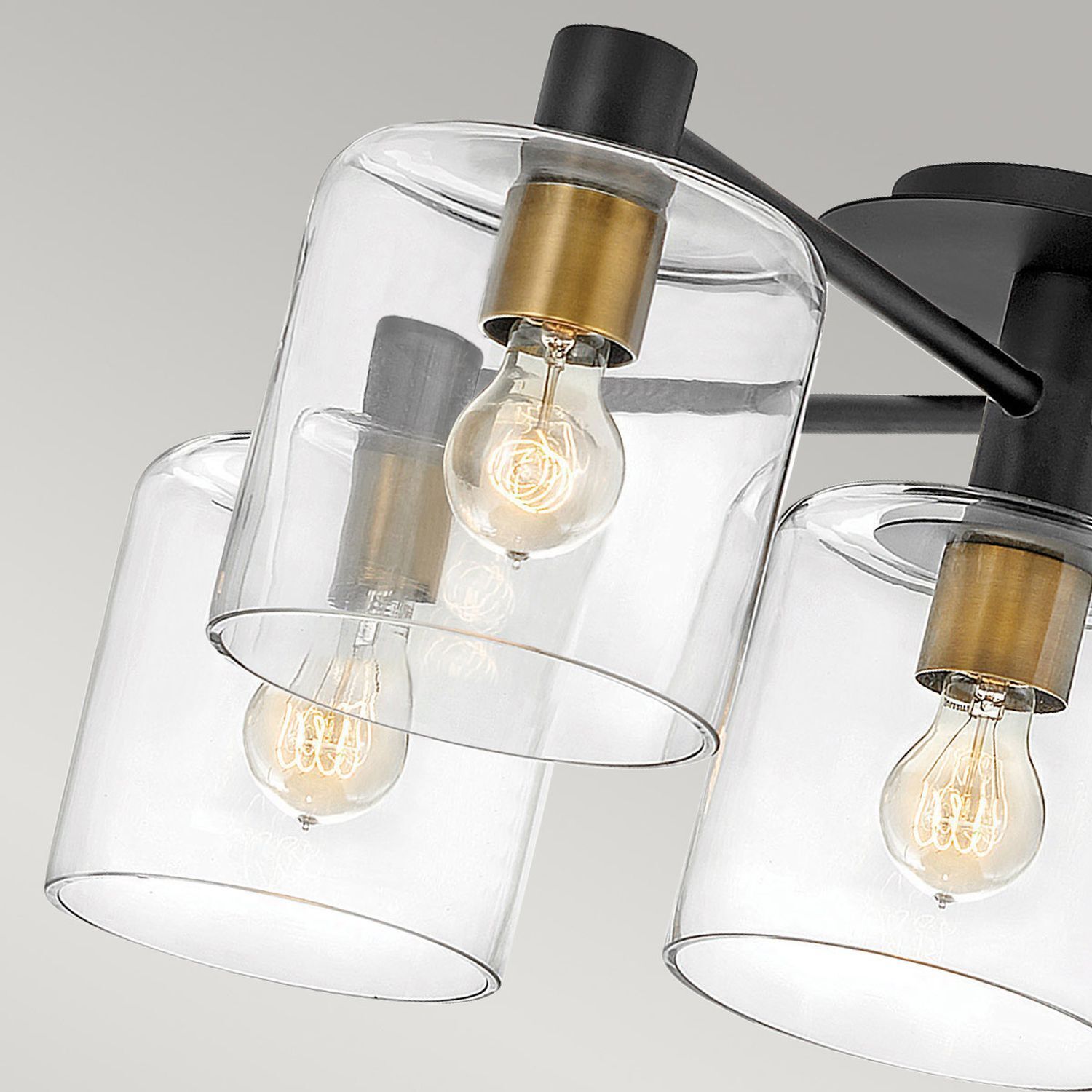 Deckenlampe Metall Glas E27 80,8 cm breit Vintage KAIRO