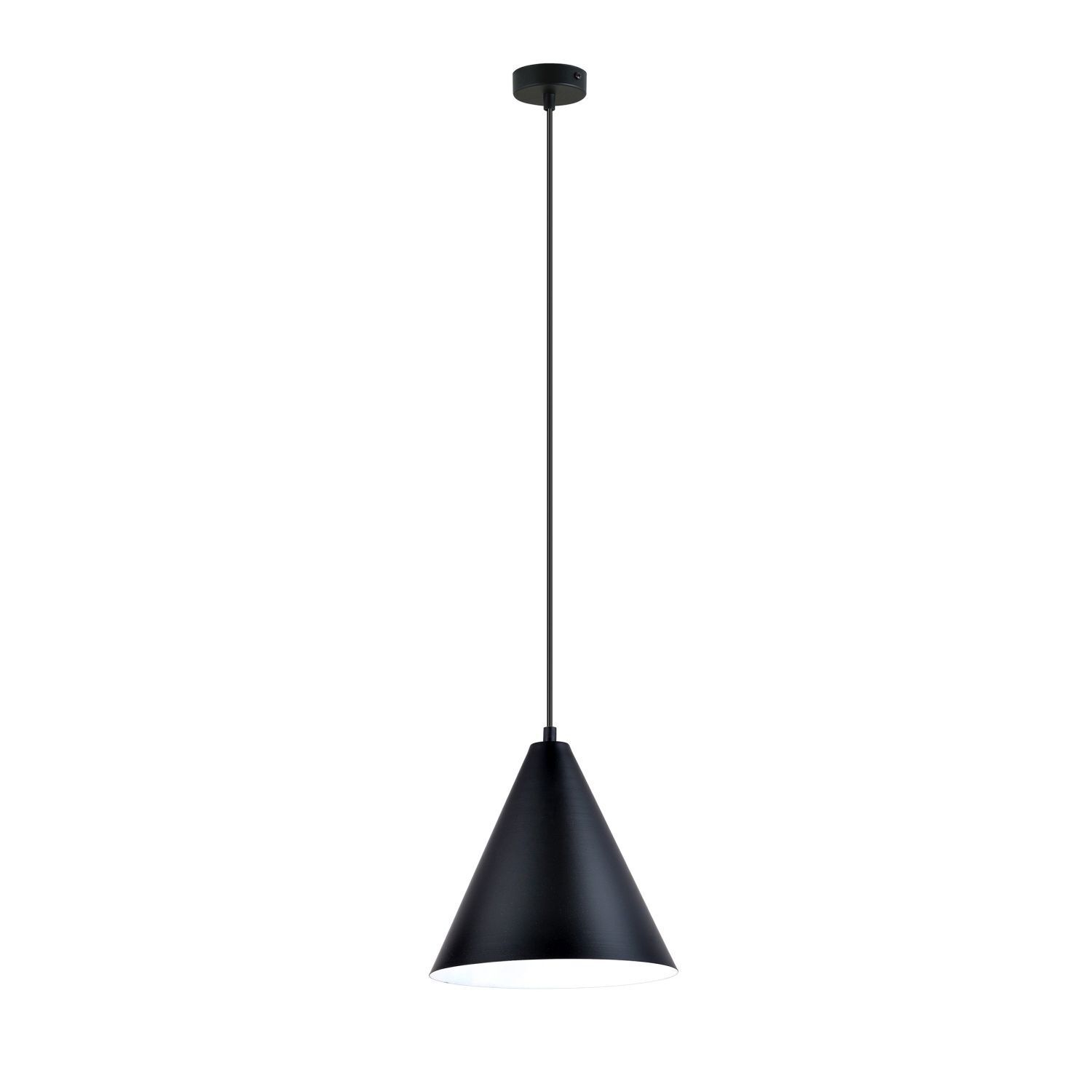 Hängeleuchte Metall Schwarz Weiß B: 24 cm H: max. 100 cm E27