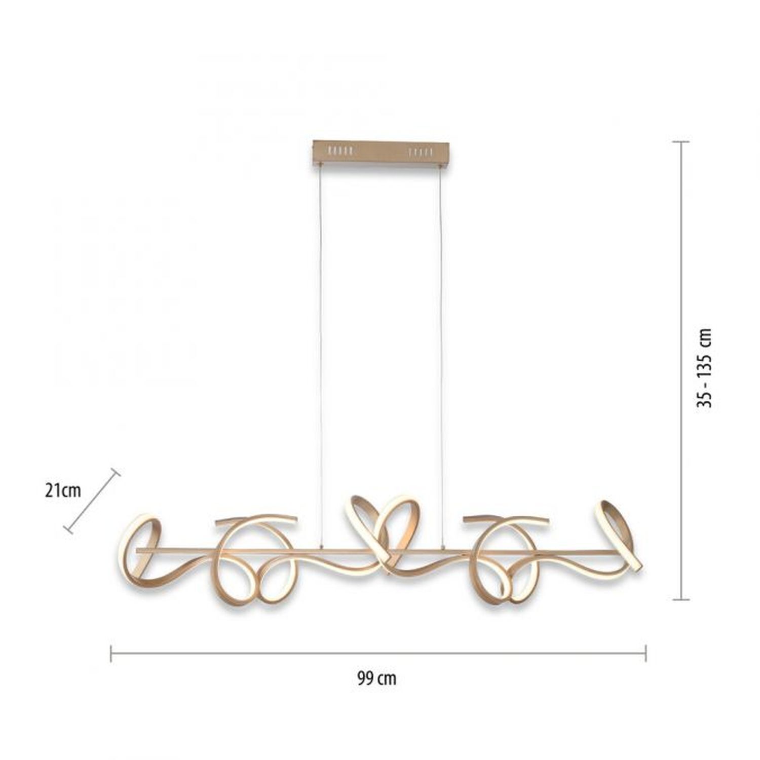 LED Pendelleuchte dimmbar 10 W 3000 K in Messing matt