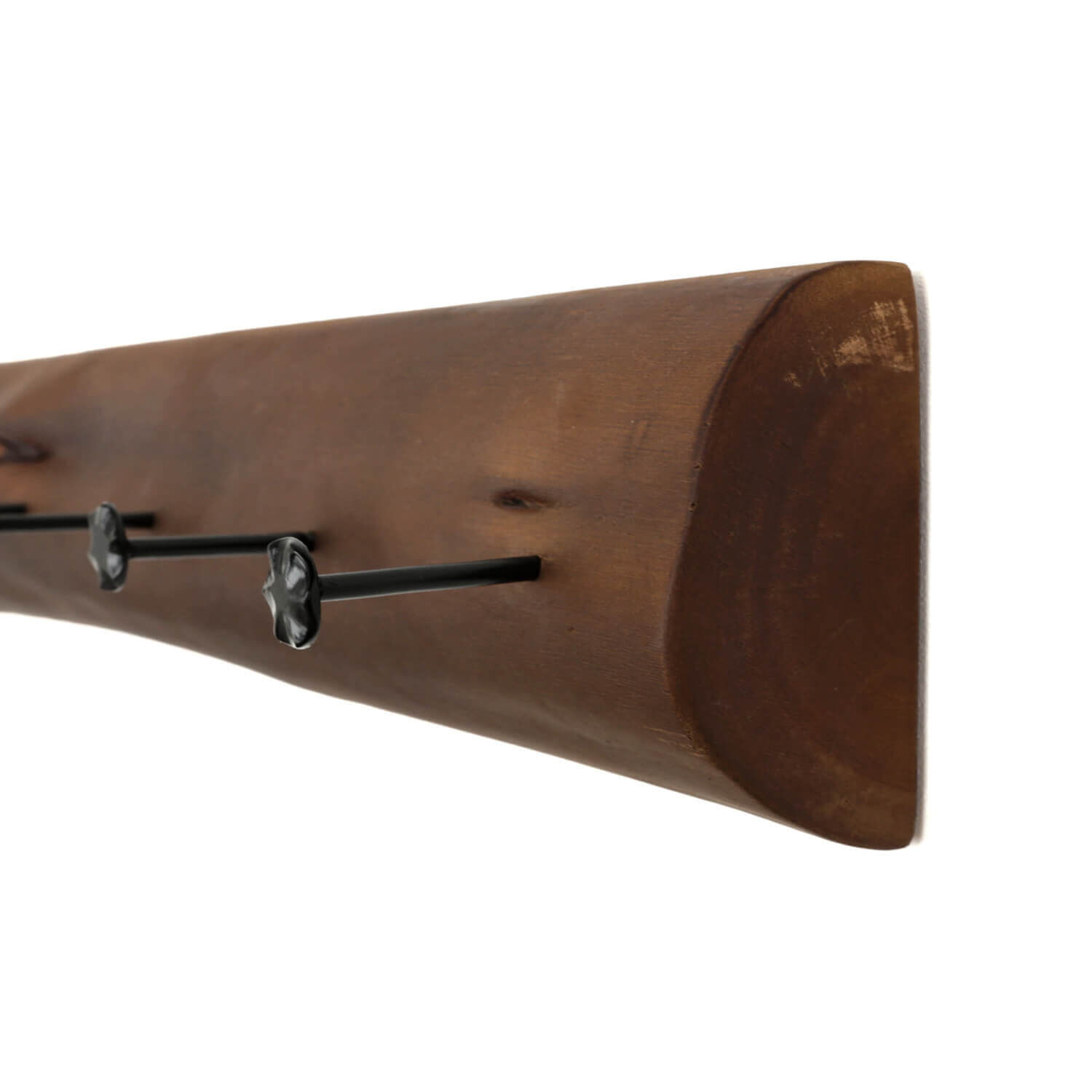 Wandgarderobe Holz Metall Handarbeit 49,5 cm in Braun Schwarz Feuerwaffe, Gewehr, Waffe, Maschine, Schraube