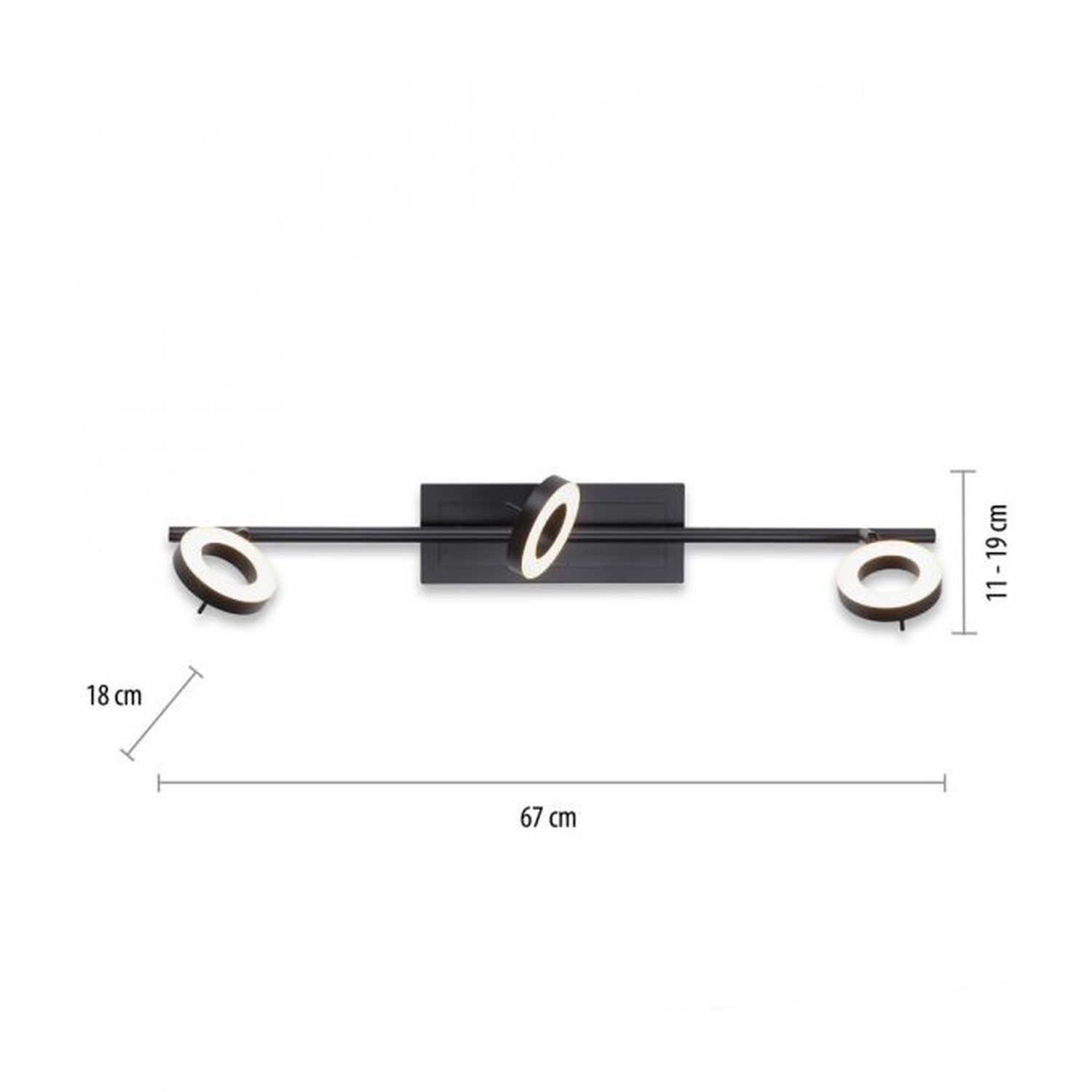 Flexibler LED Deckenspot Anthrazit IP44 67 cm blendarm