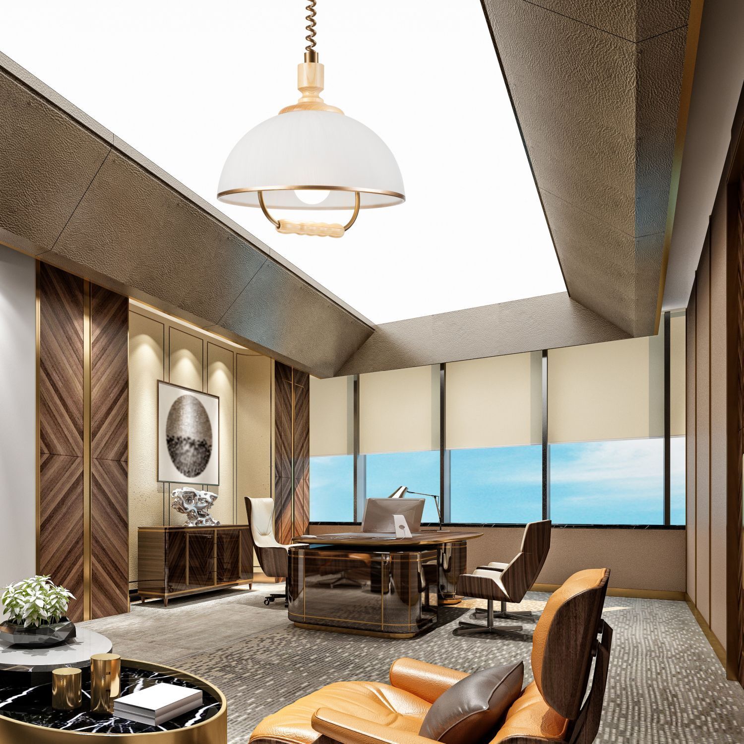 office, desk, stool, cabinet, modern-room