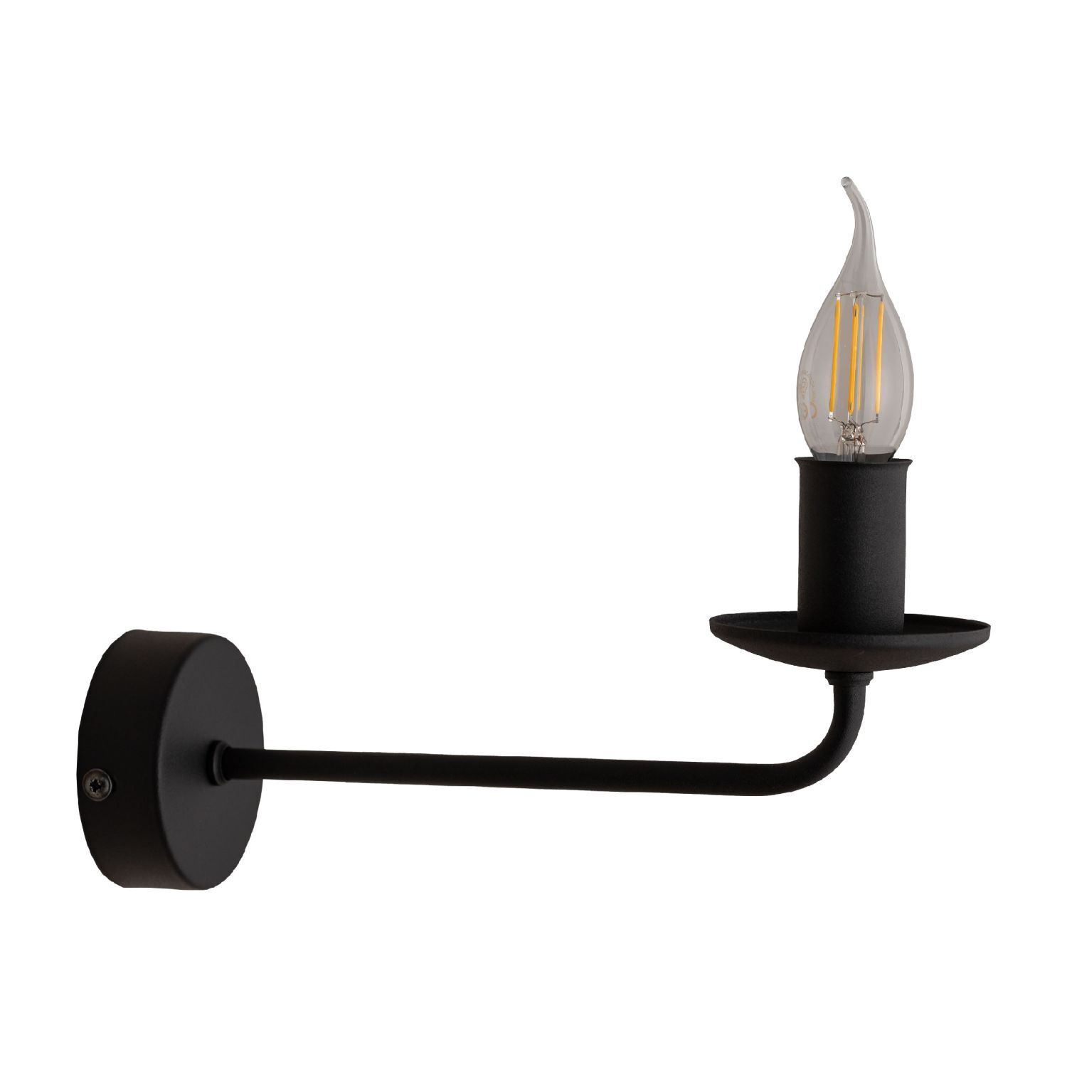 Wandlampe Rustikal Metall Schwarz für E27 dekorativ
