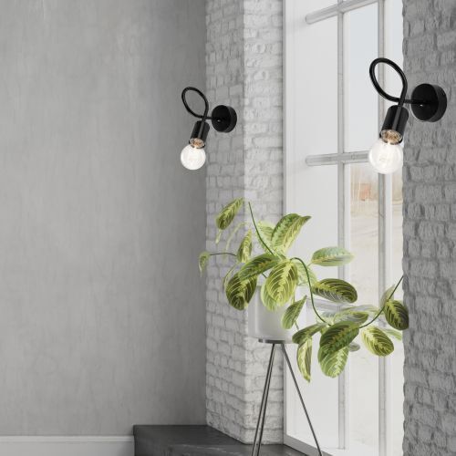 Wandleuchte Schwarz Modern Metall klein für E27