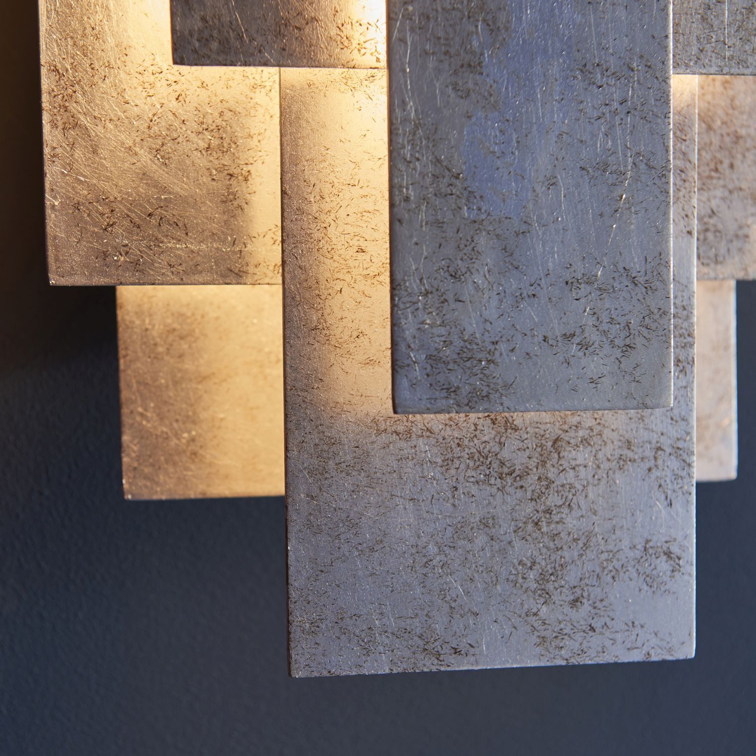 Wandleuchte innen Metall 45 cm in Silber antik 2x G9 Art Déco