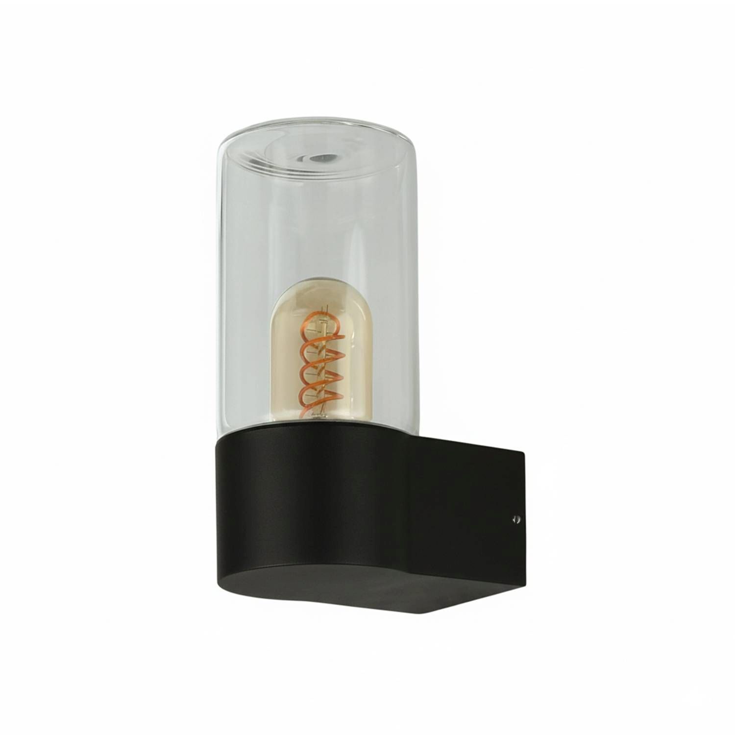 Wandleuchte, Glühbirne, Kunststoff, Wandlampe, Schwarz