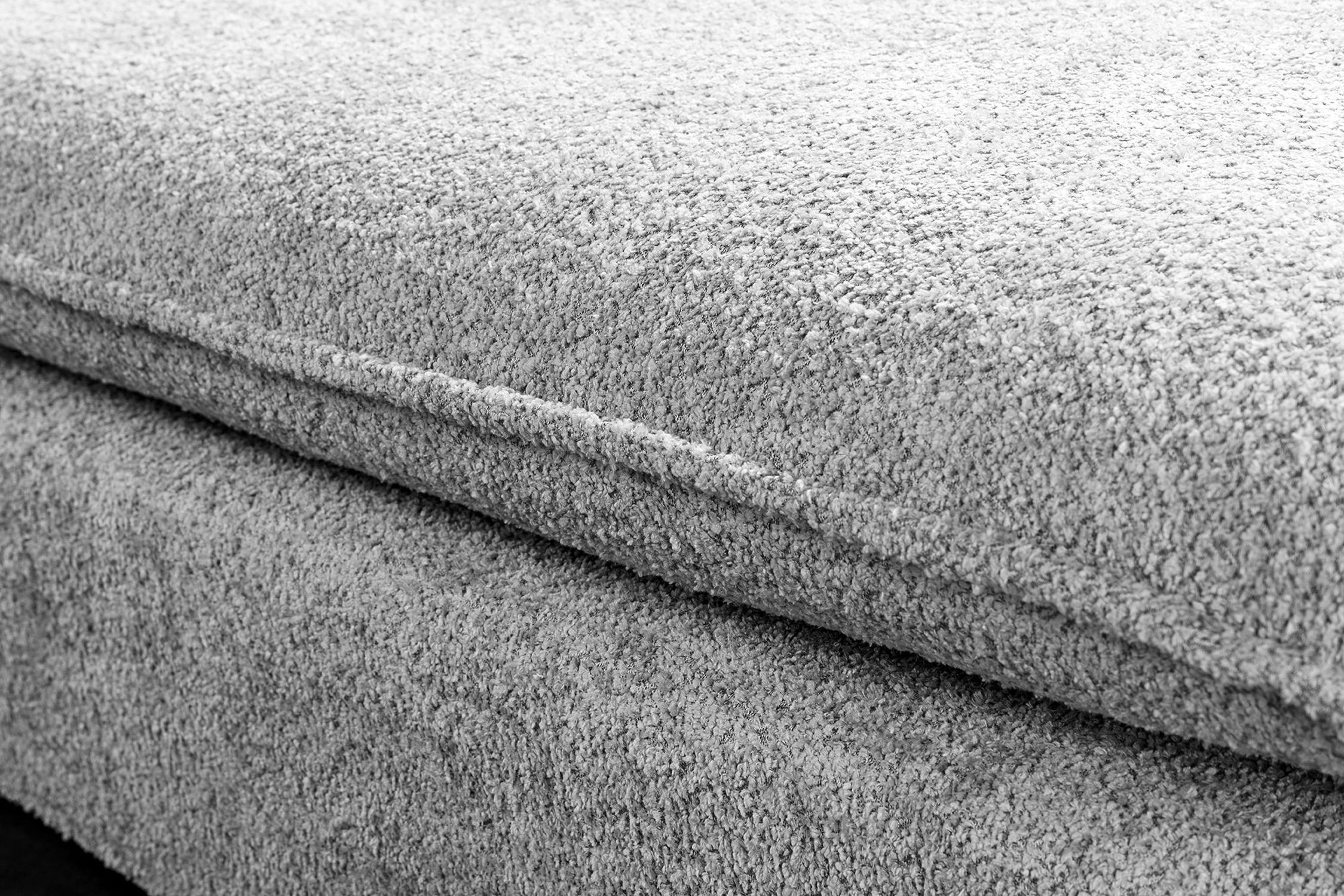 Sitzhocker Bouclé Holz Hellgrau 100 cm breit waschbarer Bezug