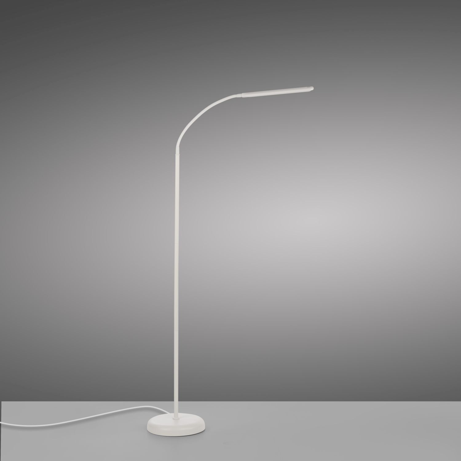 LED Stehleuchte Metall Weiß Touch 125 cm verstellbar Lampe