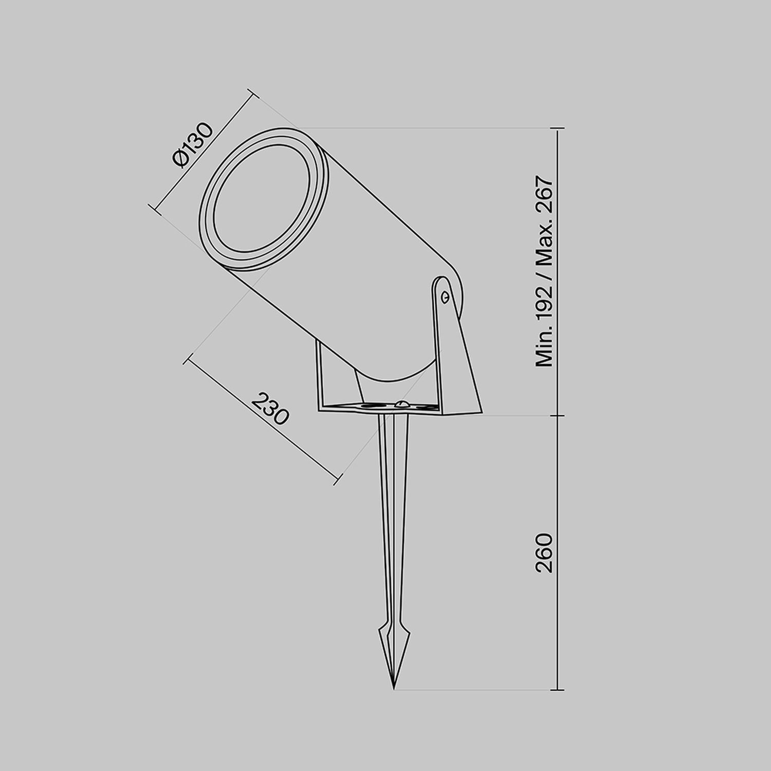 LED Wegeleuchte mit Erdspieß Glas Aluminium IP65 Weiß Diagramm, Handlung