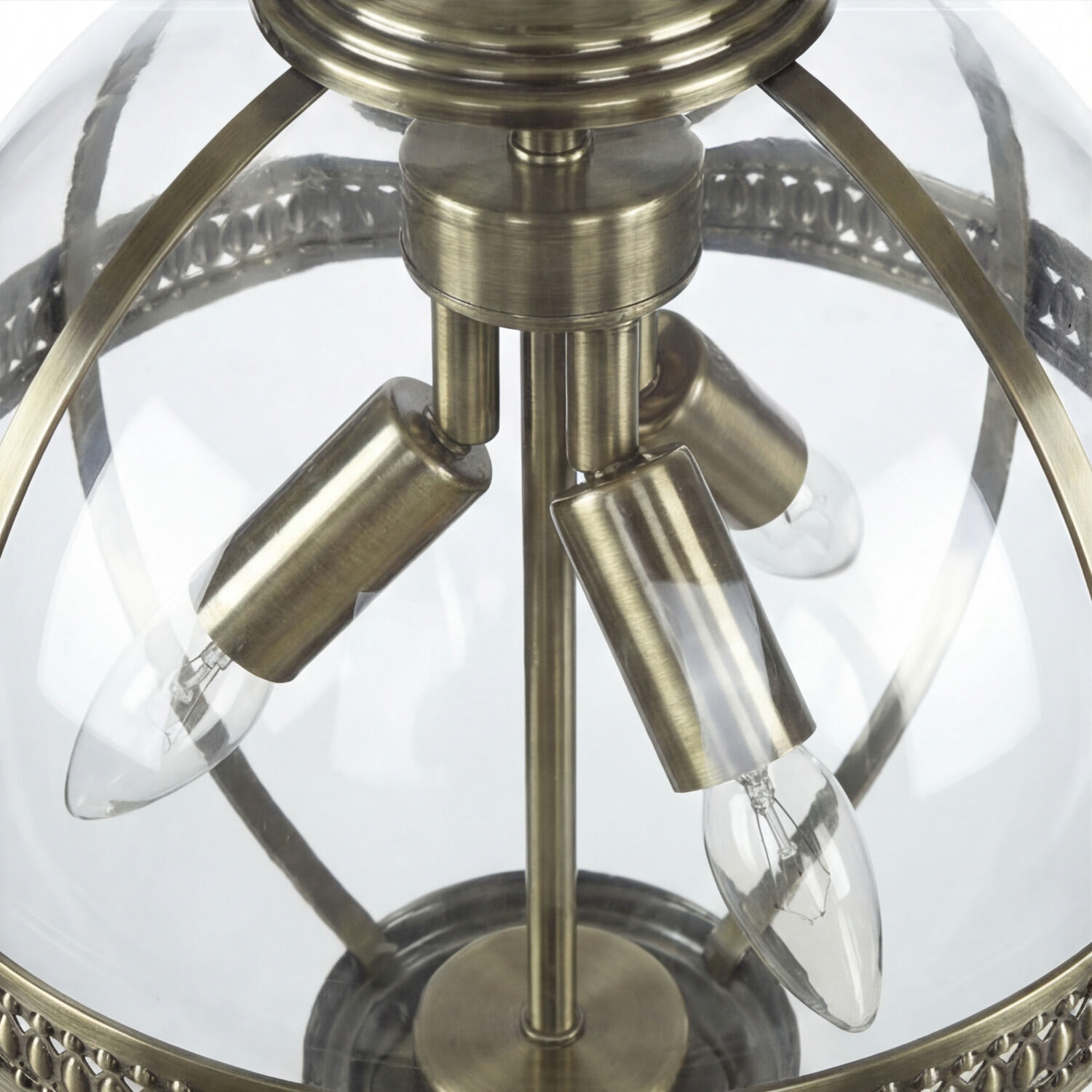 Chandelier, Messing, Glasschirme, Lampe, Beleuchtung