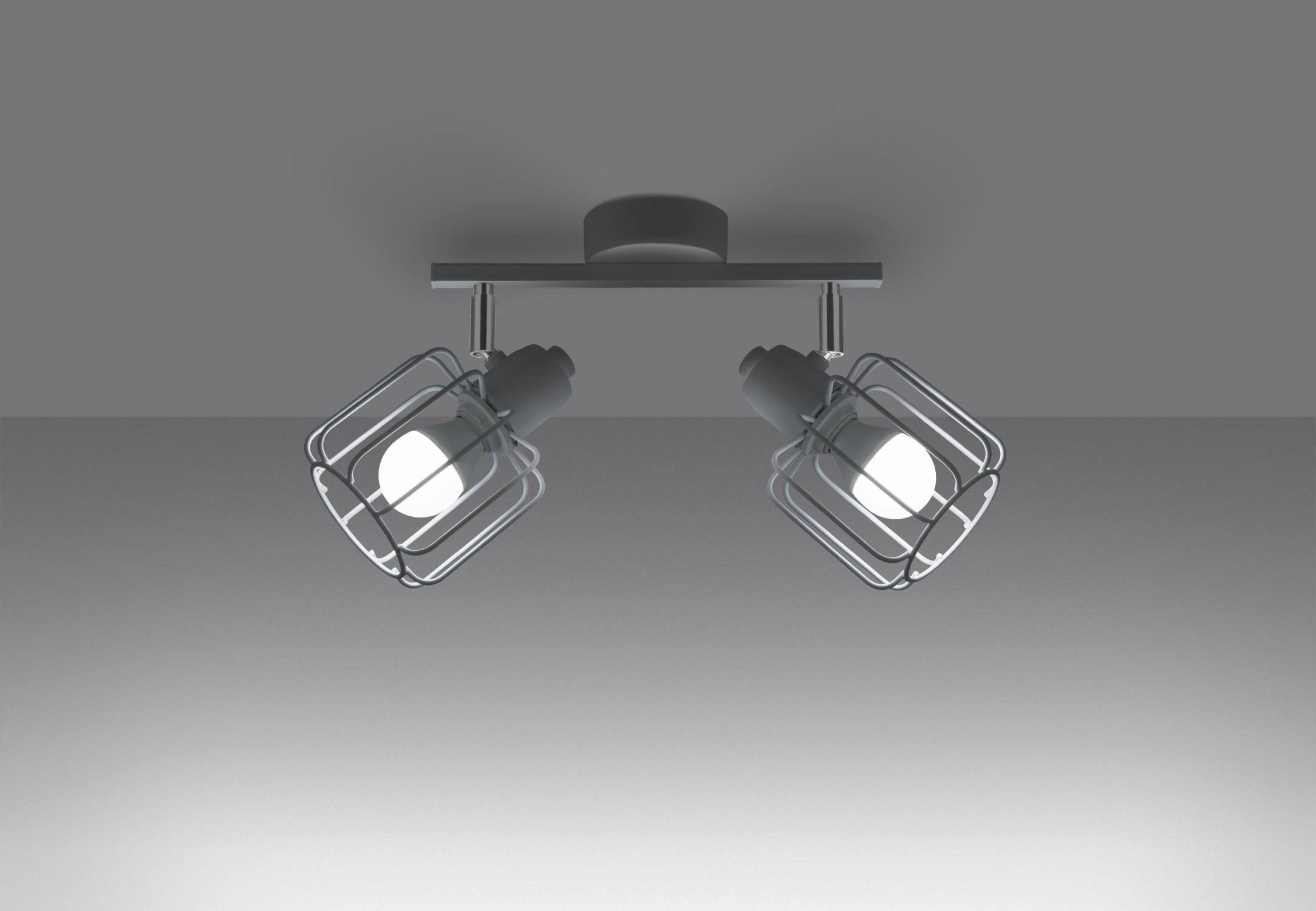 Deckenlampe Weiß Metall 2-flammig B: 27 cm Retro