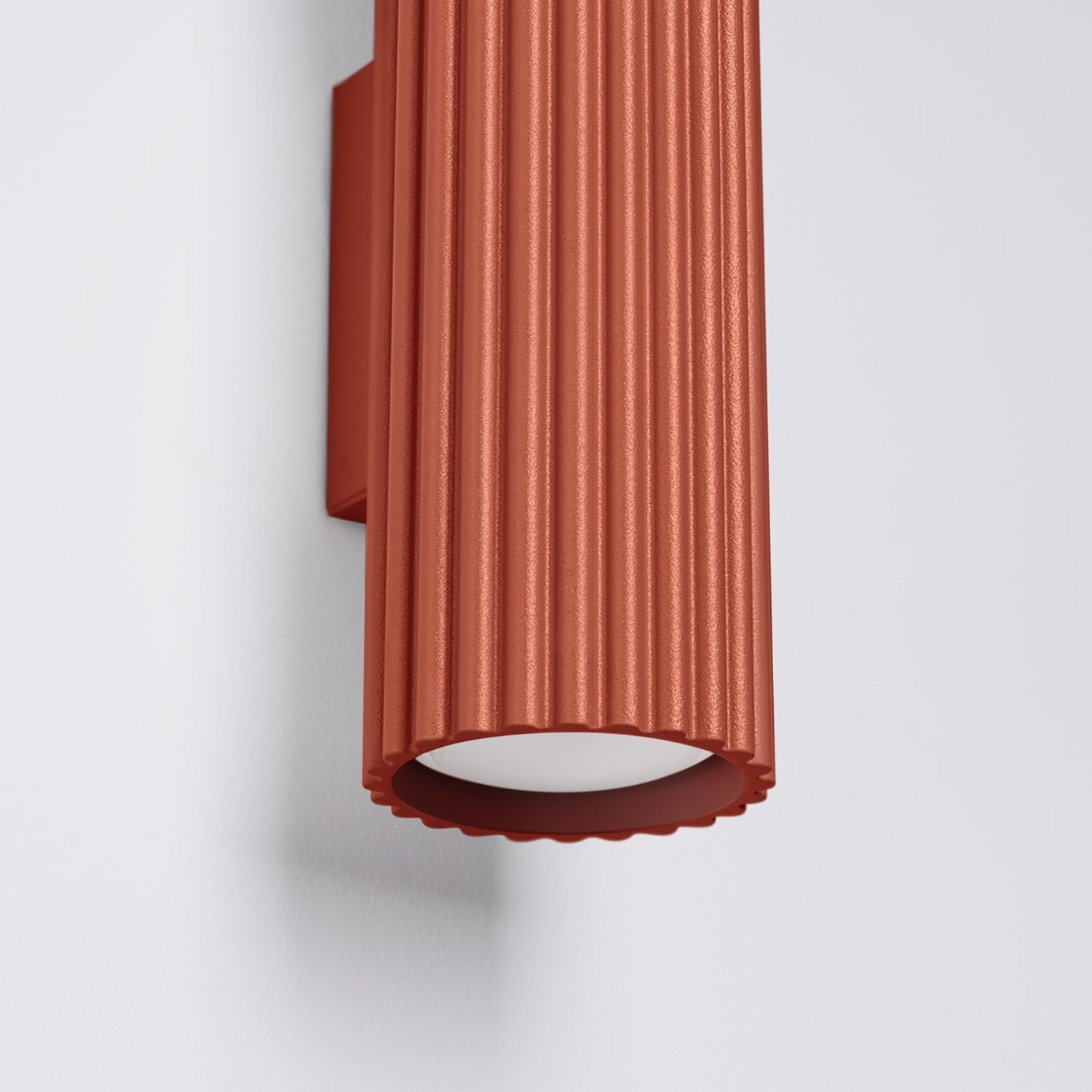 Moderne Wandlampe Up Down H: 30 cm Rot GU10 2-flammig Alu Lampe, Lampenschirm