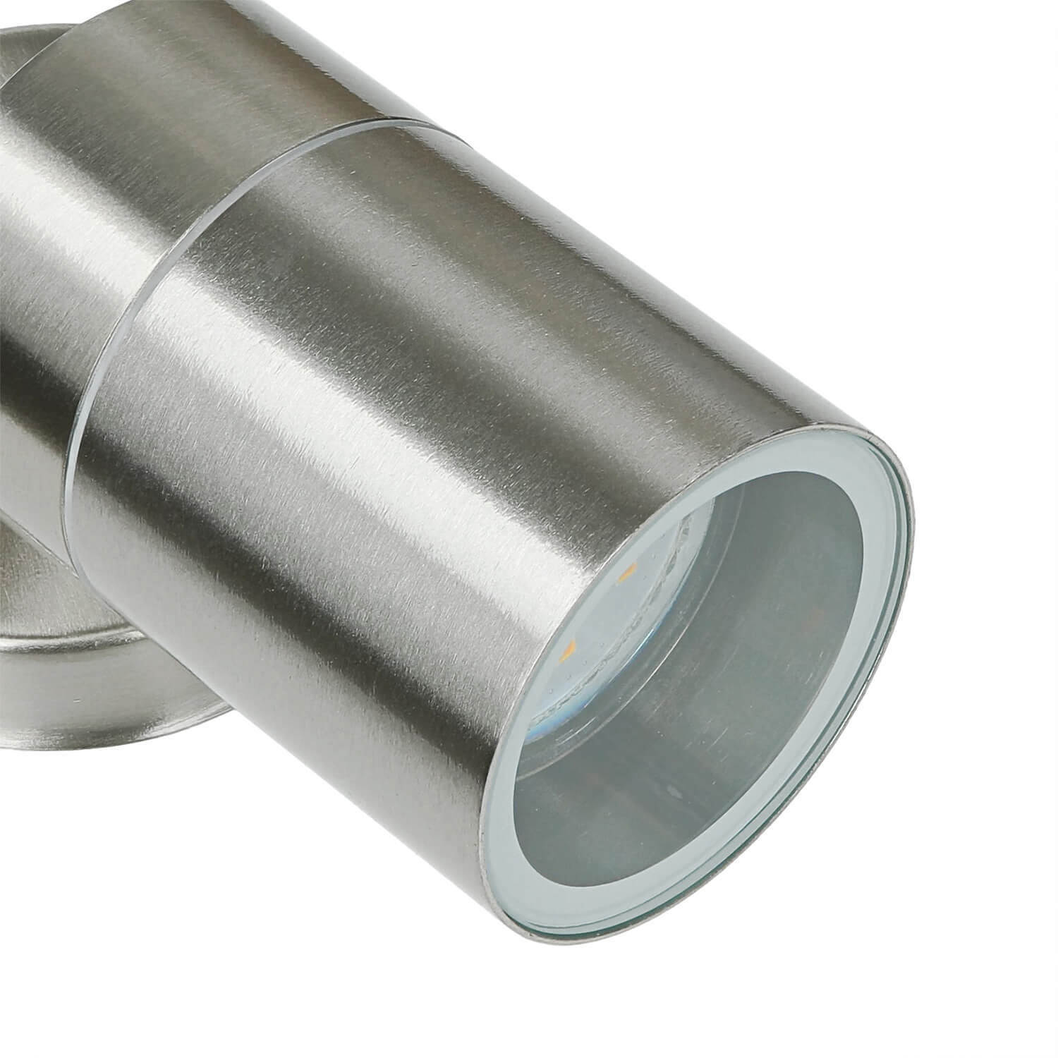 Spot Lampe außen Edelstahl IP44 GU10 Haus Wand COLLINS Stahl, Aluminium