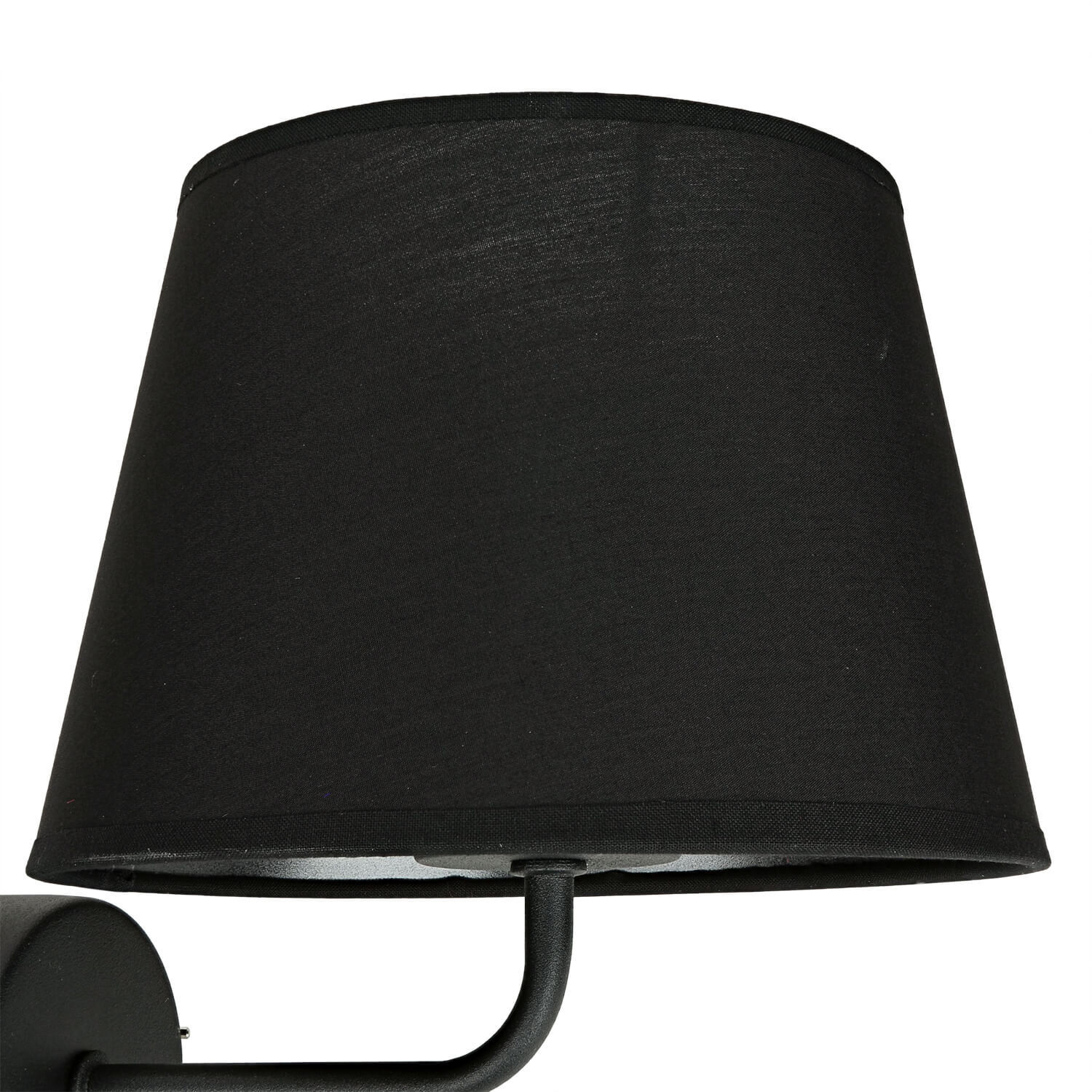 Wandlampe mit Schalter Schwarz Stoffschirm MAJA