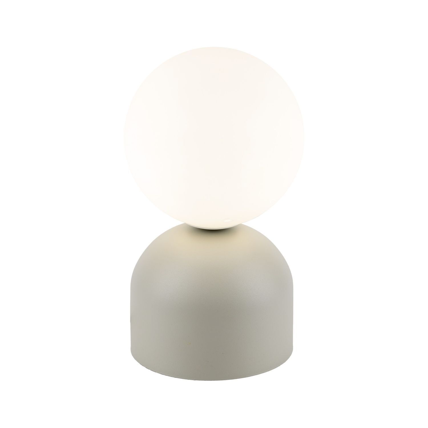 Tischlampe klein H: 21 cm Ø 12 cm Beige Weiß Metall Glas G9