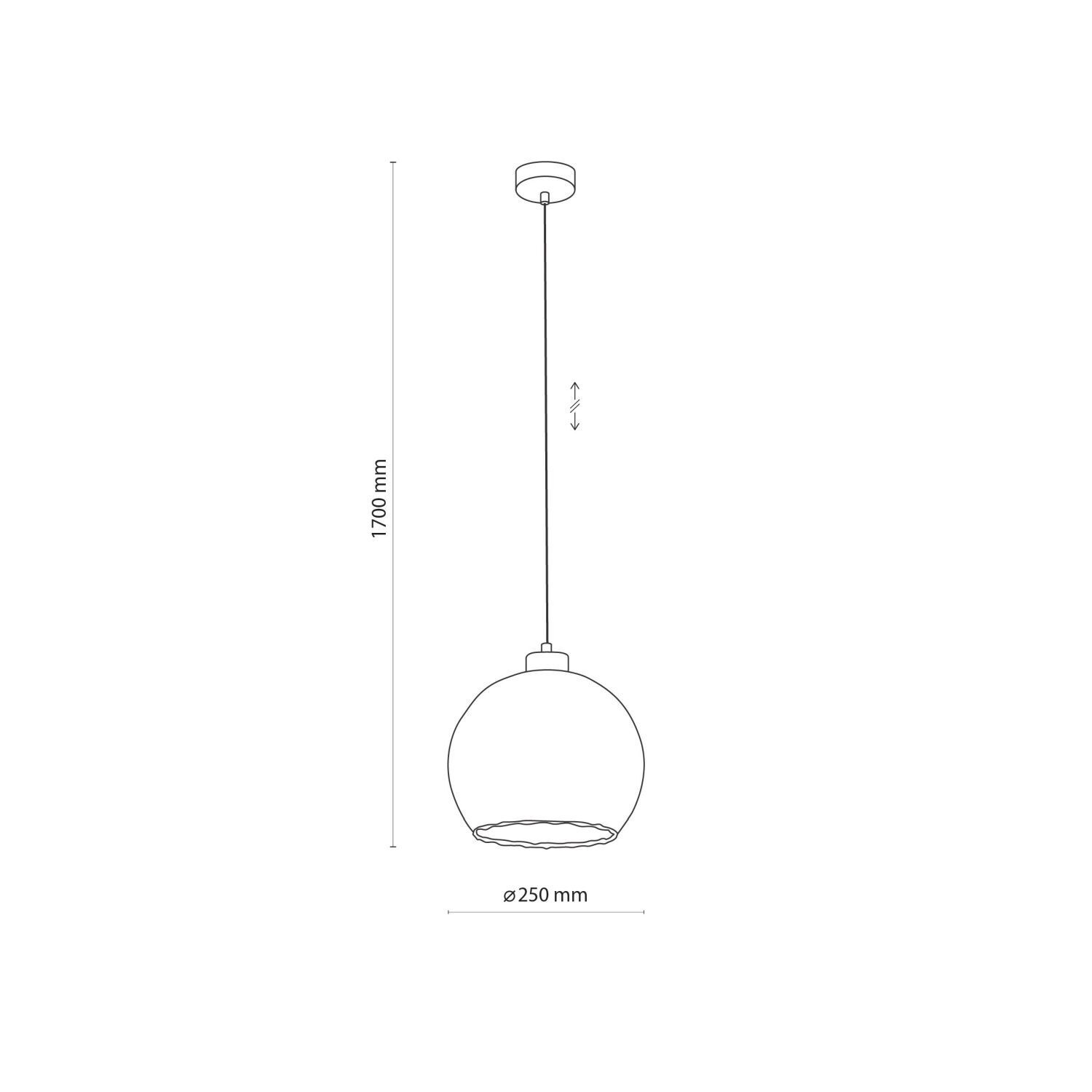 Pendelleuchte rund Glas Ø 25 cm höhenverstellbar E27 Pendelleuchte rund Glas Ø 25 cm höhenverstellbar E27