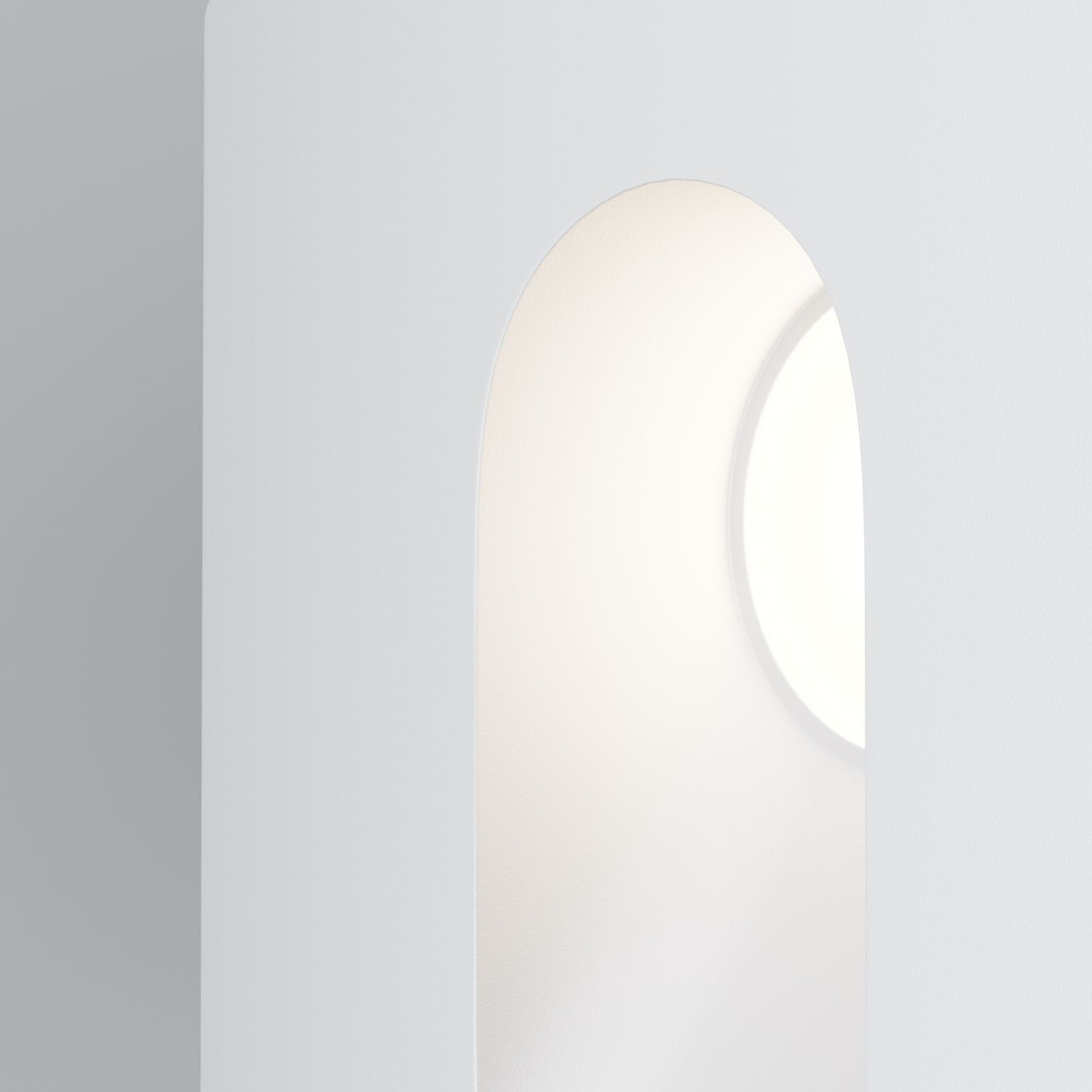 LED Einbauleuchte Weiß Aluminium IP54 B:7 cm 4000 K 3 W Wandspiegel, Rundbogen, Spiegel, Rahmenlos, Weiß