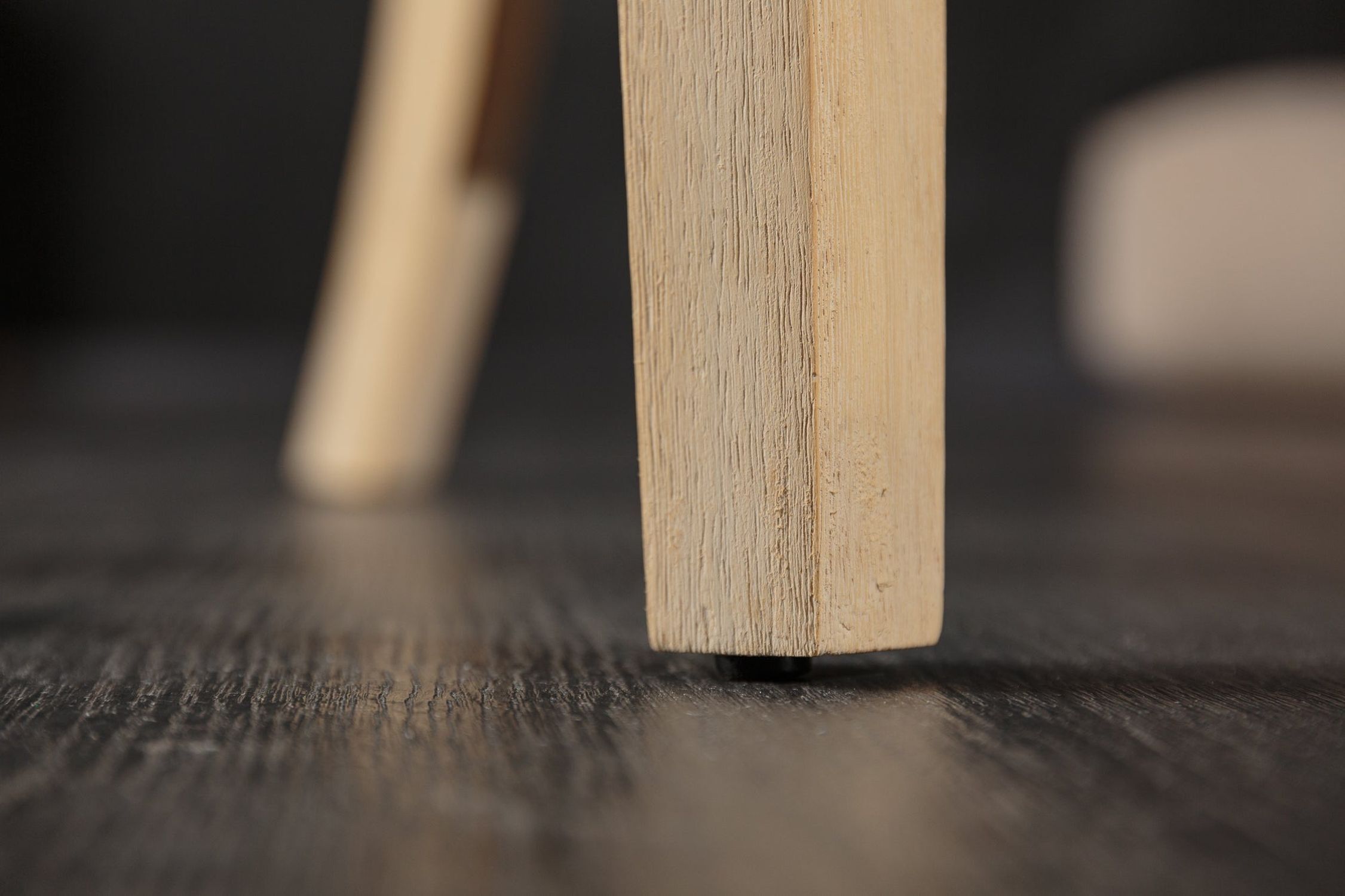 Esszimmerstuhl Beige Stoff Holz ohne Armlehne Chesterfield Holz, Sperrholz, Drinnen, Innenarchitektur, Hartholz