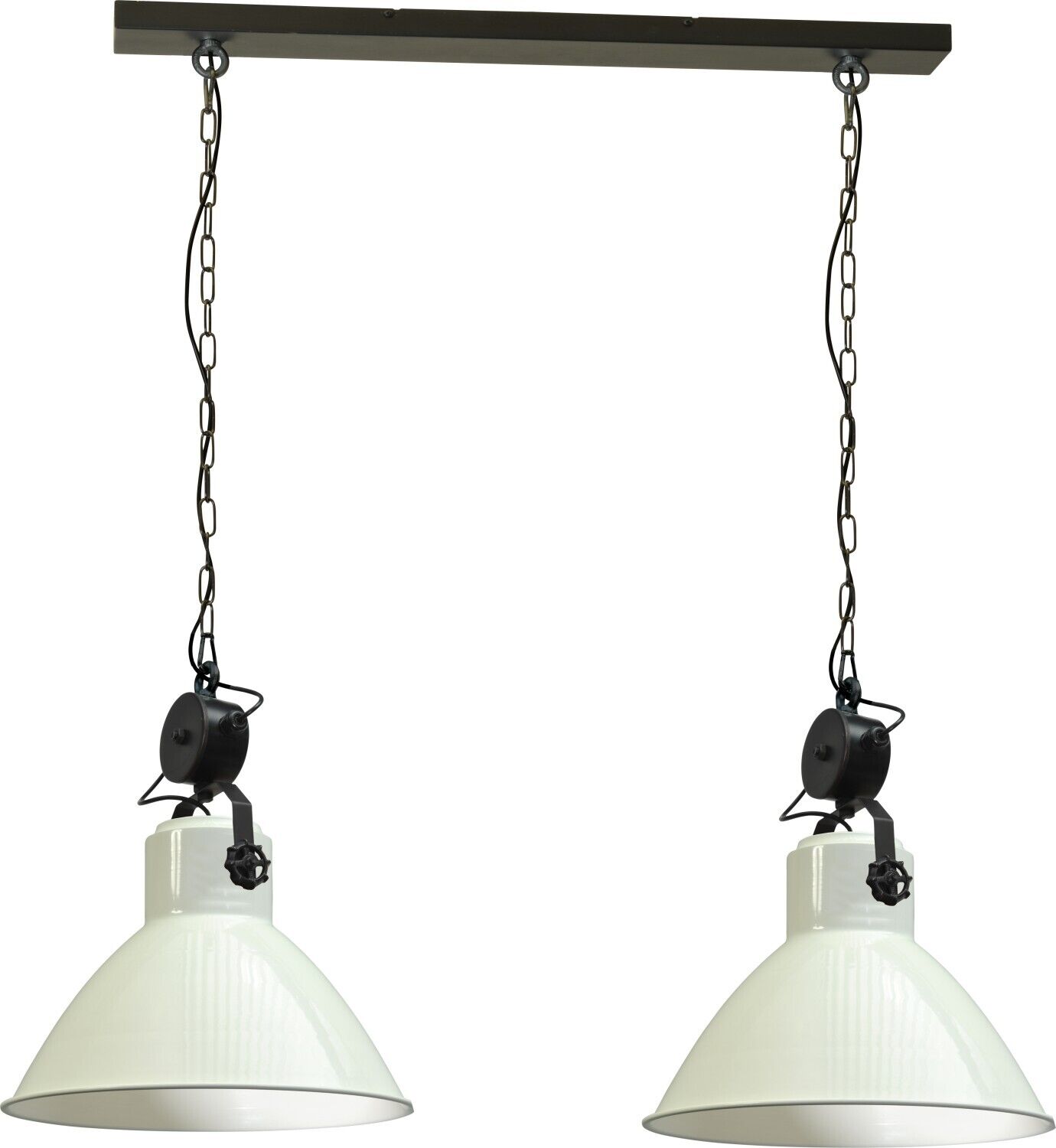 Weiße Hängelampe schwenkbar 2xE27 Ø45cm Handarbeit