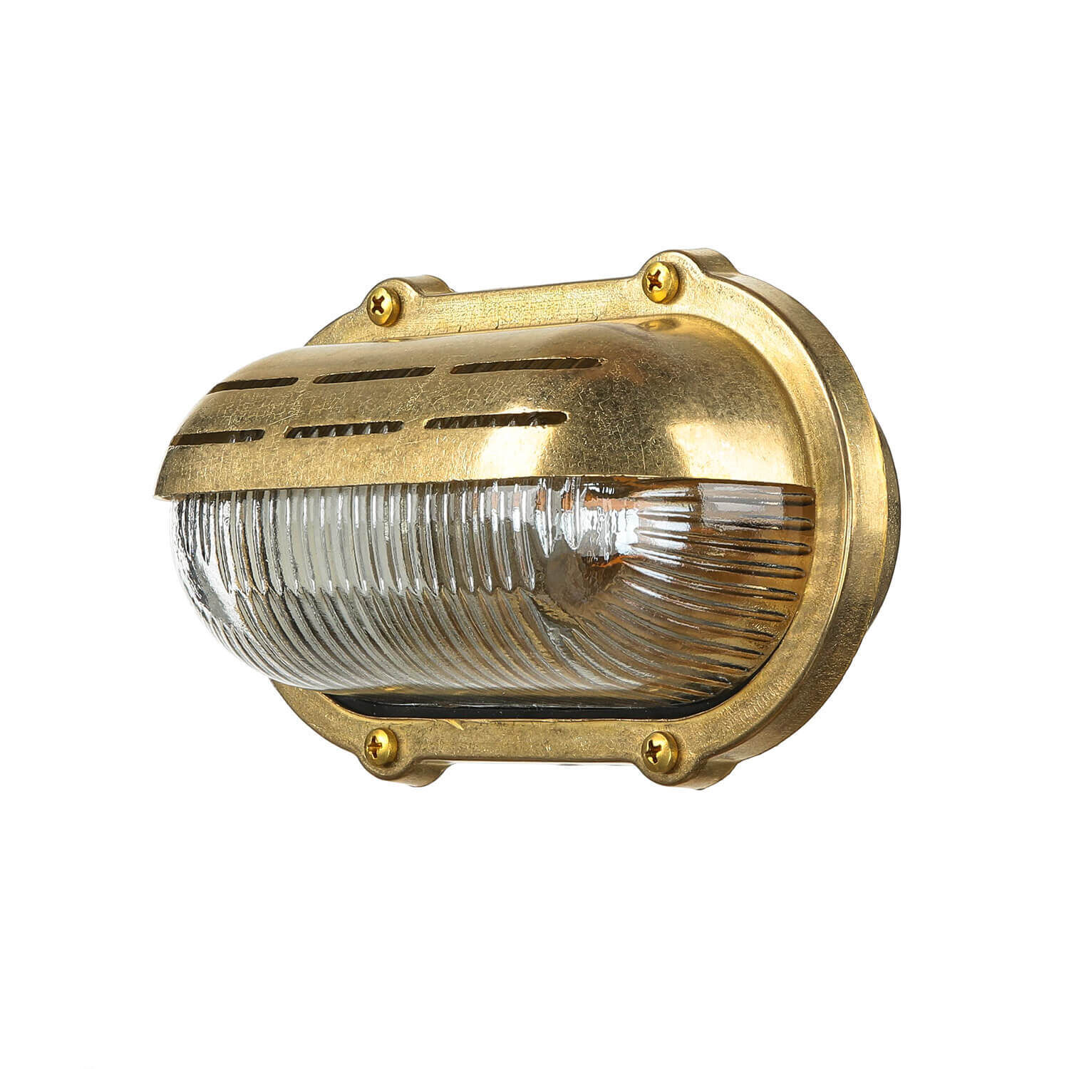 Wandlampe Außen Messing Maritim oval IP64 Haustür