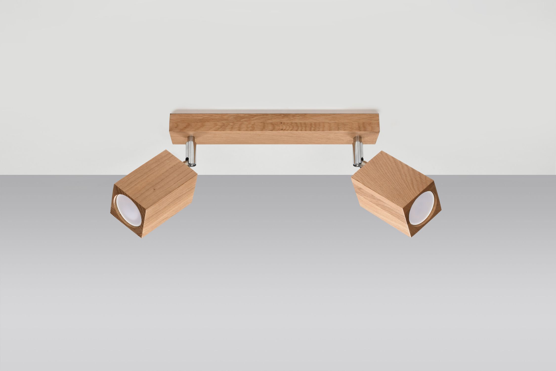 Deckenspot Modern Holz 2-flammig 30 cm lang GU10 wohnlich