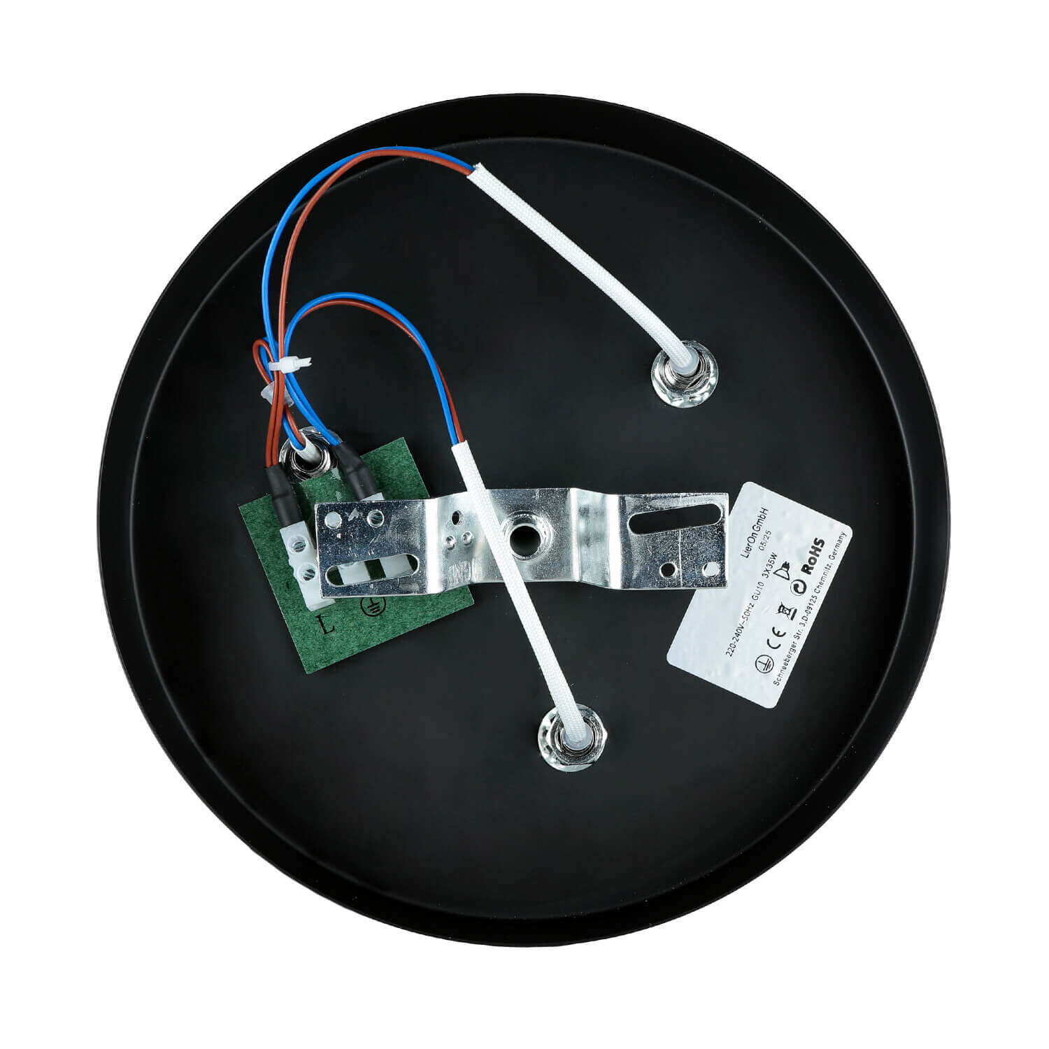 Deckenstrahler 3-flammig Schwarz Metall Ø 20 cm GU10 Elektronik, Hardware