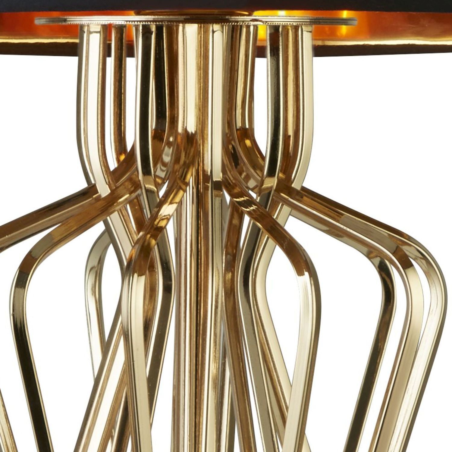 Tischlampe Gold Schwarz 72 cm hoch E27 Metall Satin