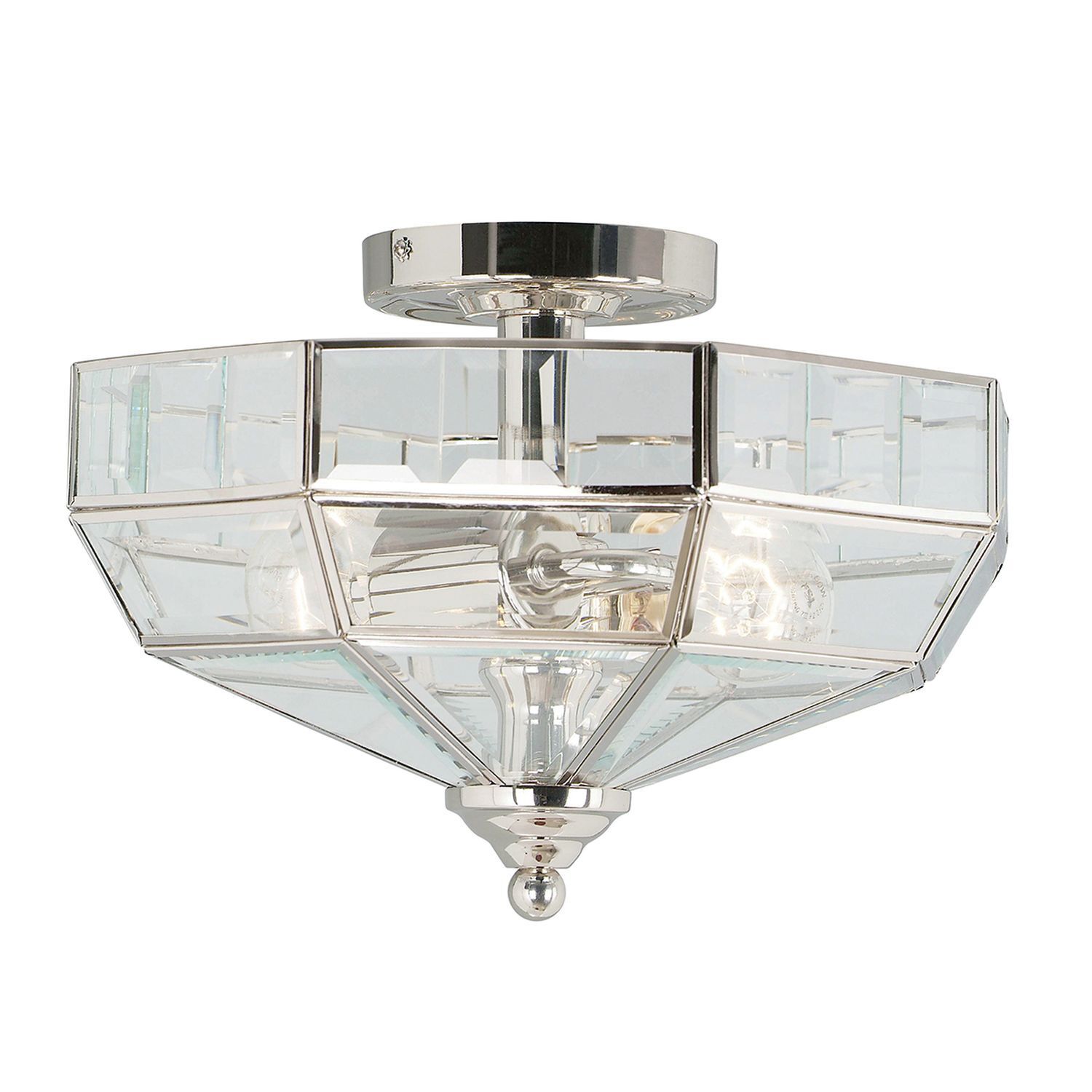 Deckenleuchte HESU Nickel Ø32cm 2xE27 Design Lampe