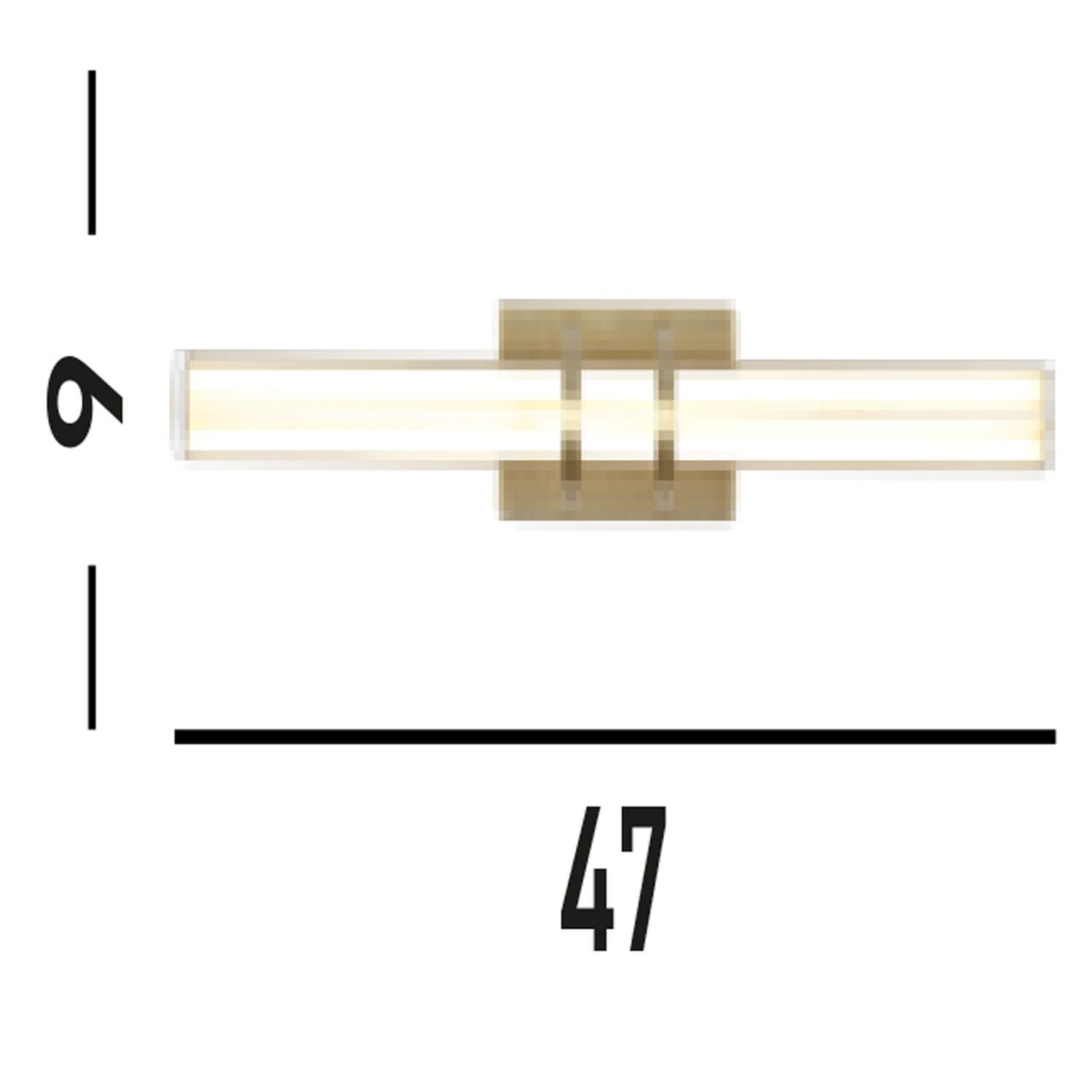 LED Spiegelleuchte in Messing 3000 K IP44 B:46,5 cm